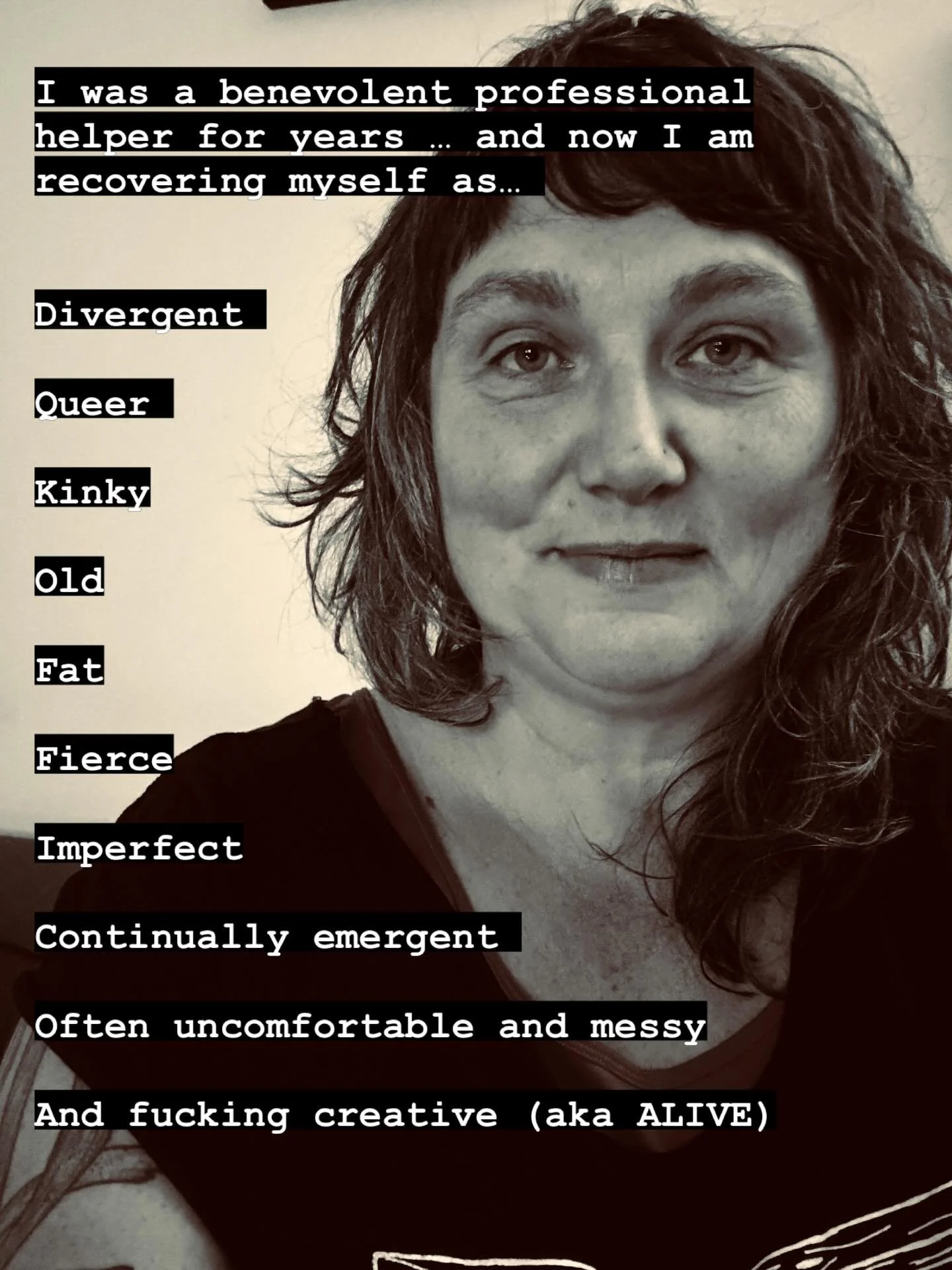 Here I am!  Taking the opportunity to reintroduce myself and my practice.  My name is Sonya (they/she) and I am just over here living my best messy life as a fat &amp; kinky queer, neurodivergent solo-momma of teens!  I have been here on unsurrendere