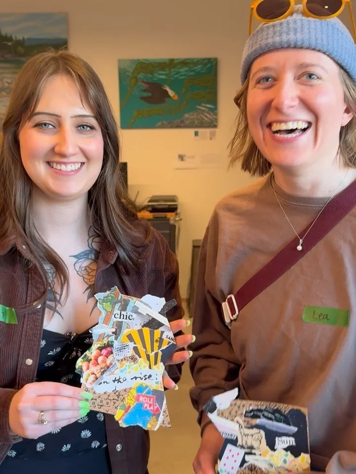 Bad Art Club @makespacenorthpark last weekend was a hit! 

🤔💥✔️We messed around and we found out! 

We messed around with: 

+ collage making 
+ blackout poetry
+ bibliomancy 
+ zine making and specifically per-zines 
+ 3-D printing 

We found out: