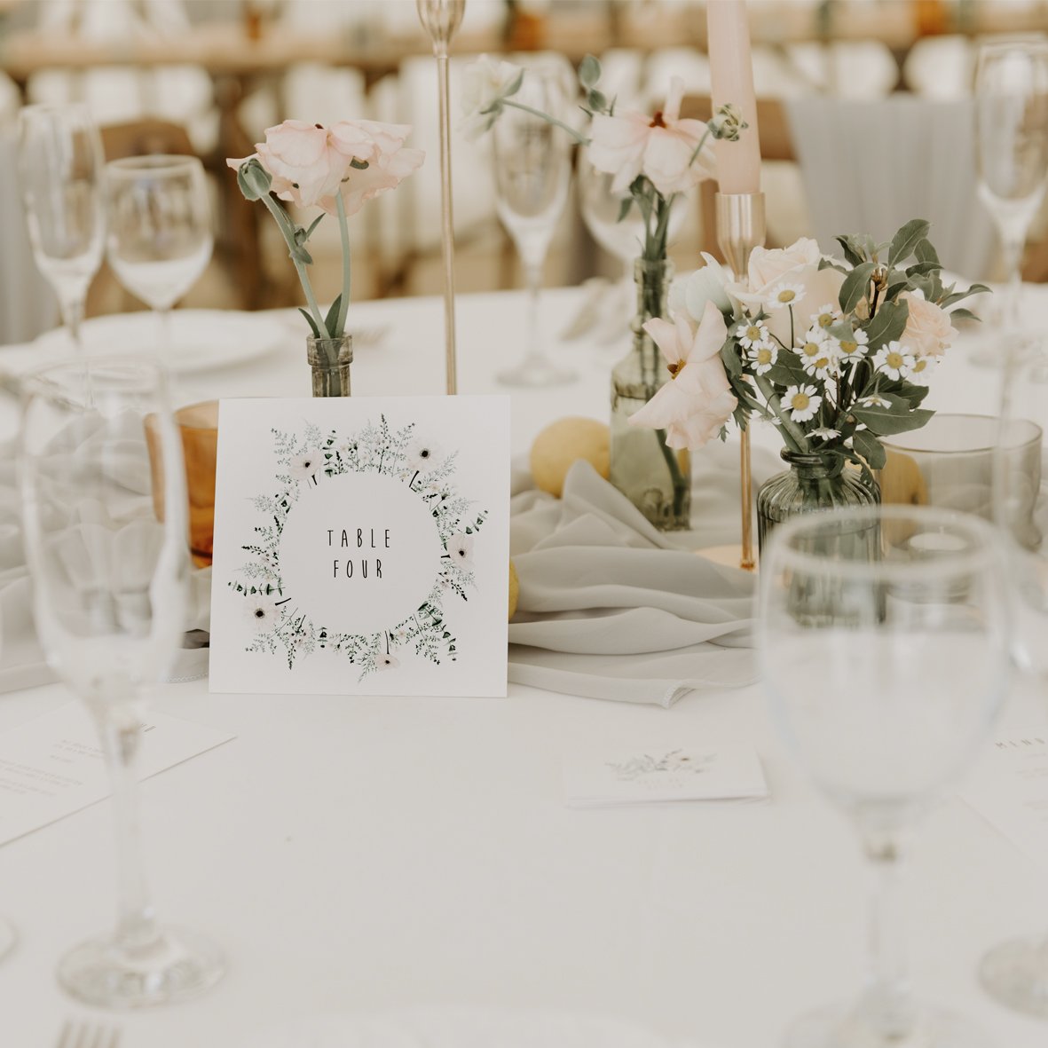  Botanical wedding table number 