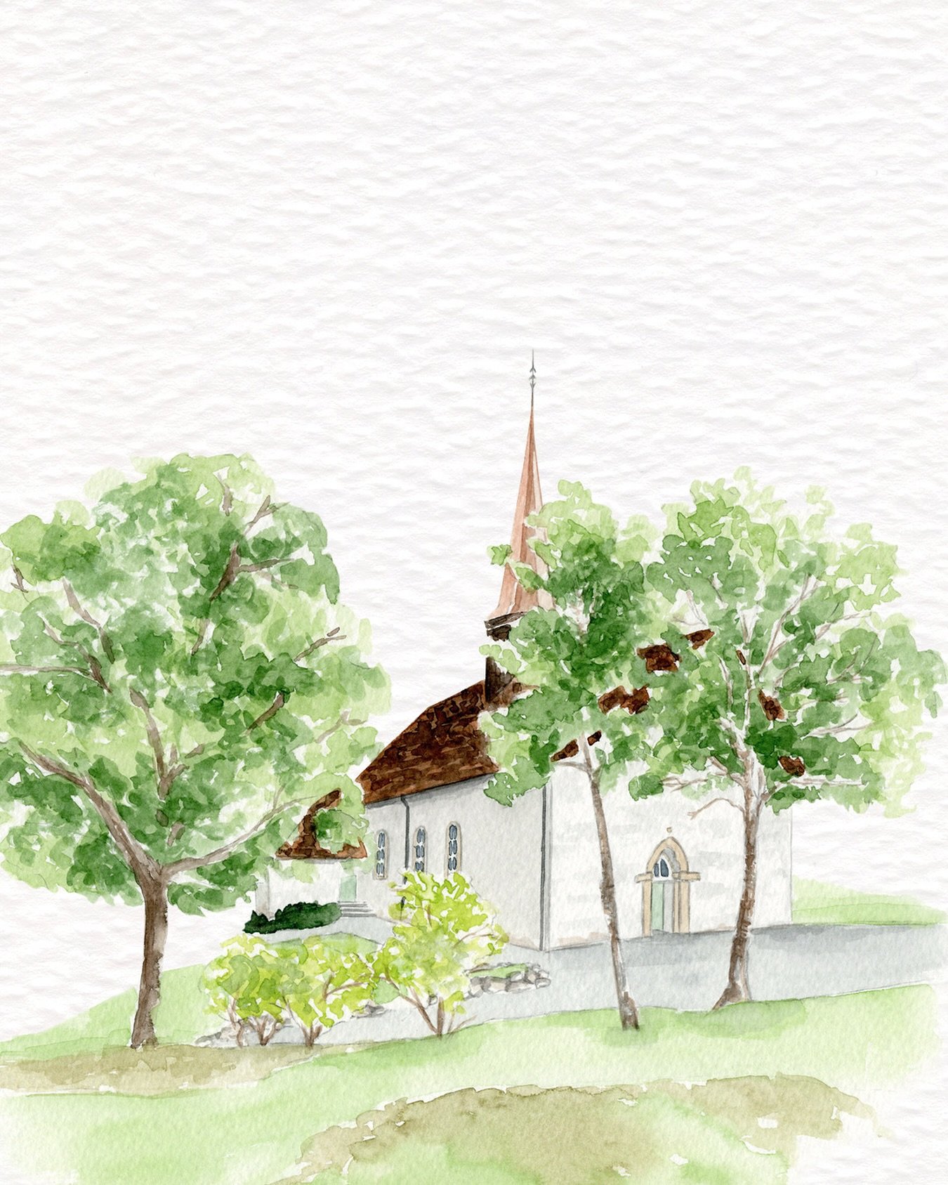 A watercolour painting of your church is the perfect way to personalise your order of service. They make beautiful anniversary, Christmas and Christening gifts too! If you&rsquo;d like a quote jus they in touch through the contact form on my website 