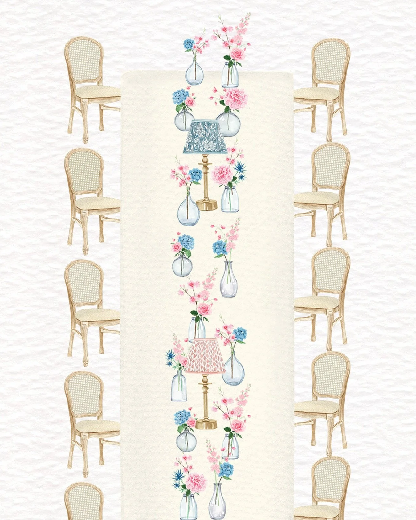 This bespoke seating chart was extra special to paint as Pooky lights printed in William Morris textiles were scattered down the centre of the tables. Loved designing this with you @clairedomonteweddings #bespokeweddingstationery #customweddingstatio