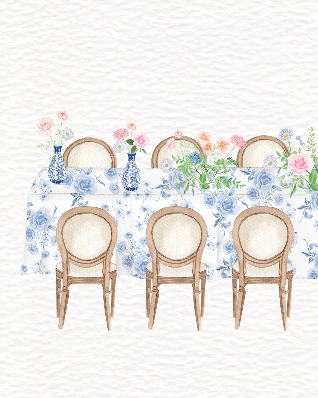 Custom seating charts are truly unique and a beautiful way to guide guests experience. To create these I paint your tables, linens, chairs, candles and floral installations as they will look on the day. ​​​​​​​​
​​​​​​​​
Here you can see a close up o
