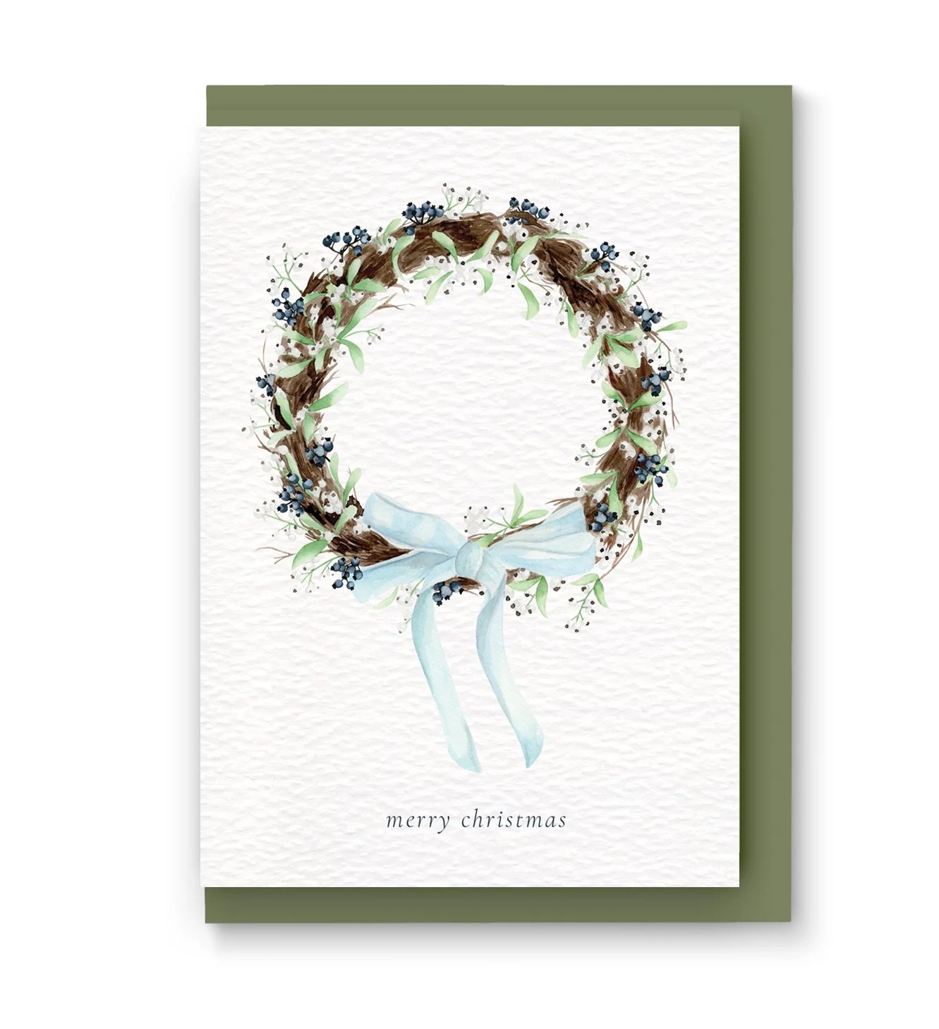Mistletoe Christmas Wreath Card with envelope.jpg