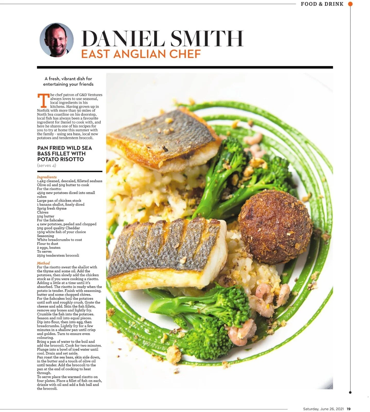 Chef Patron Daniel Smith's Sea Bass Recipe