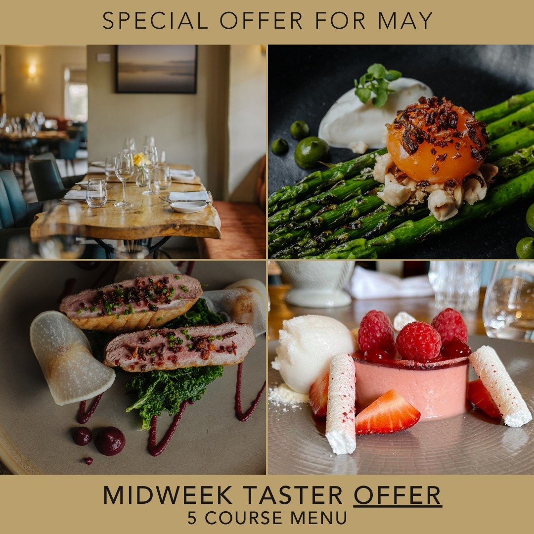 MAY - Midweek Taster Offer

This is your chance to dine from our exclusive 5-Course Taster Menu. 
Our Kitchen has created a dedicated Taster Menu for May at an extra special price for midweek dining. 

&pound;55 | 5 Course Taster Menu
&pound;35 | Win