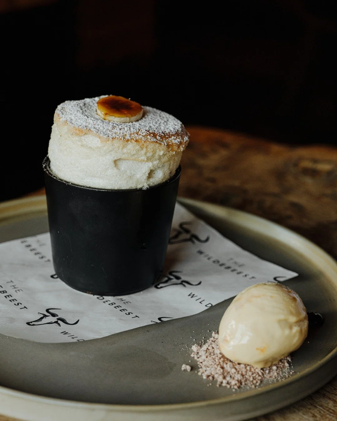 SOUFFL&Eacute; | A customer favourite...
Banana Souffl&eacute;, Toffee Sauce

www.thewildebeest.co.uk