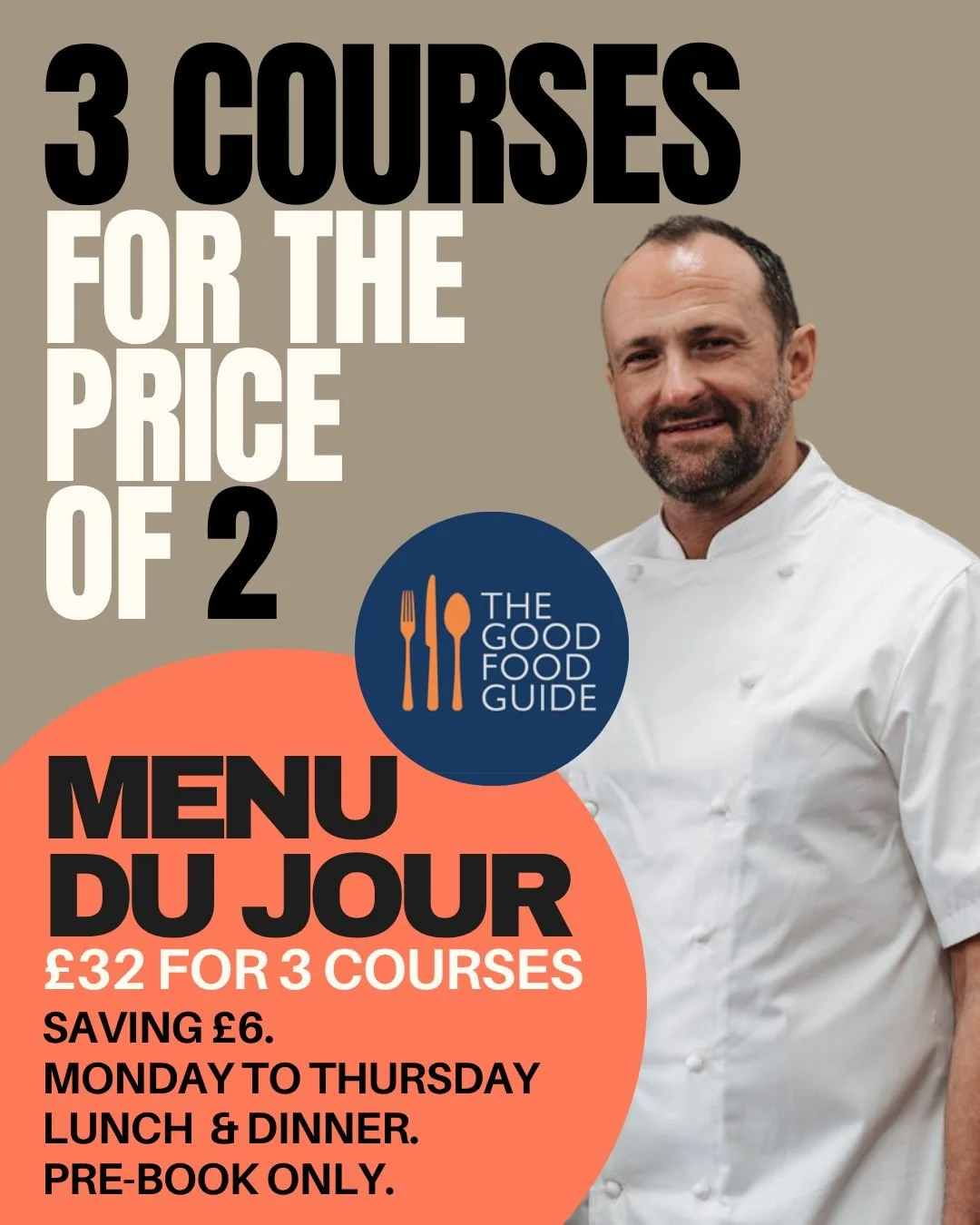Daniel&rsquo;s dining deal, a real steal!
Enjoy 3 courses for just &pound;32 (usually &pound;38).

From 5th May, join us midweek at The Ingham Swan and The Wildebeest for our 3-for-2 Menu Du Jour. Available Monday to Thursday for both lunch and dinne