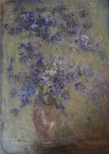 Blue Flowers in Vase