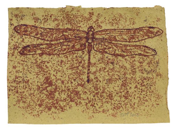 Dragonfly in Sepia And Aubergine