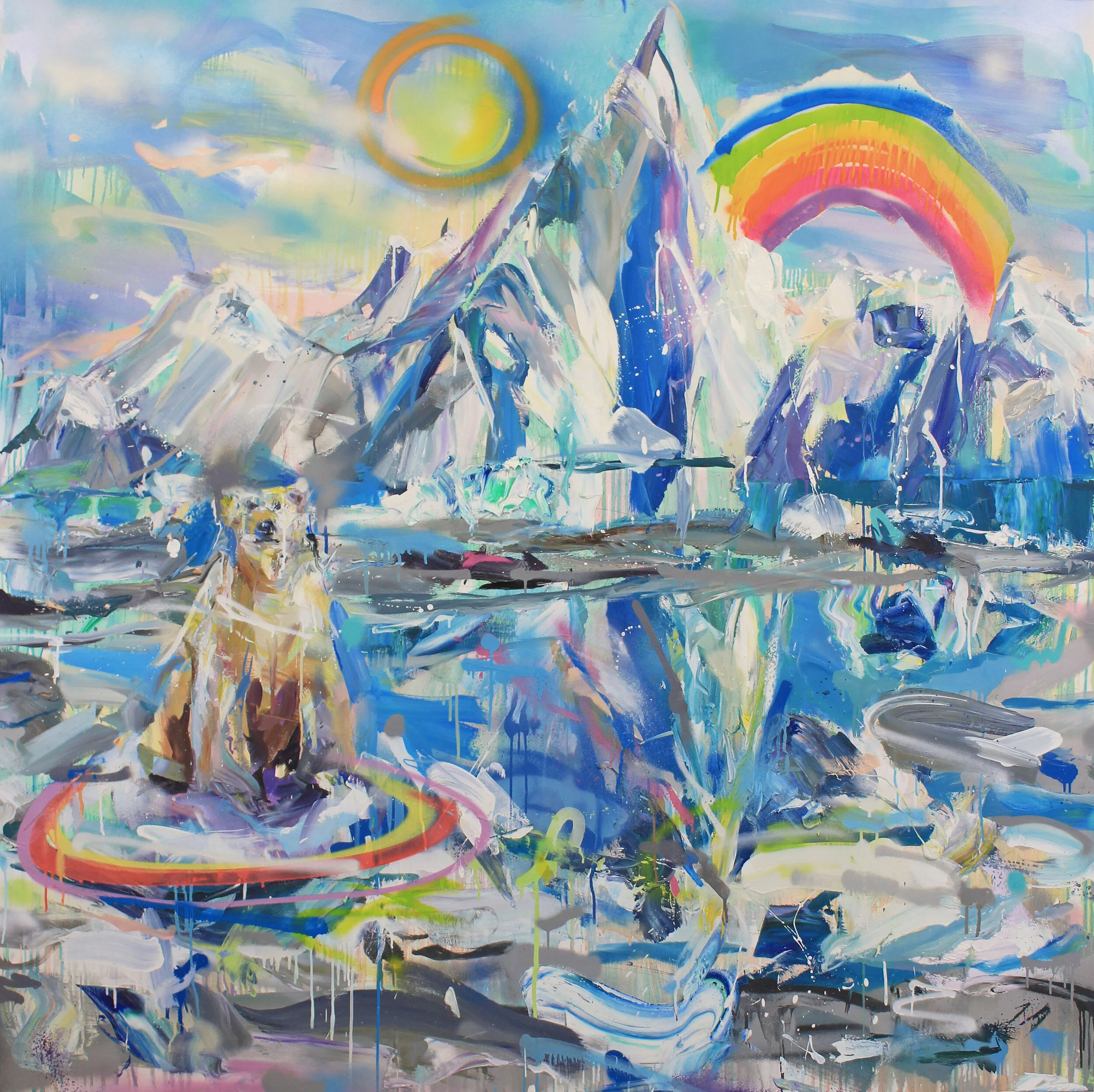 My Polar Bear   Oil on  linen  170x170cm /5ft.7in.x5ft 7in. POA