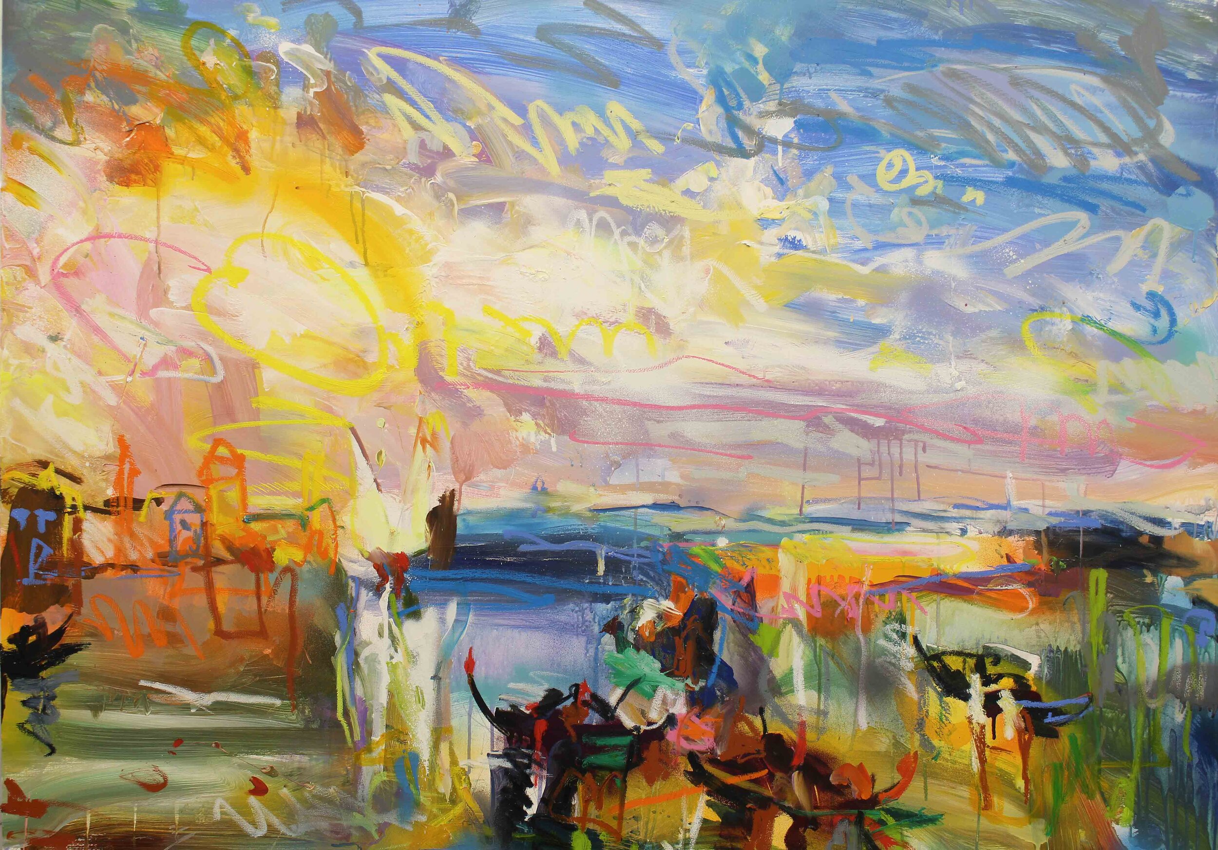 Estuary (after Turner) Oil on Linen 100x40cm/39x55in   POA