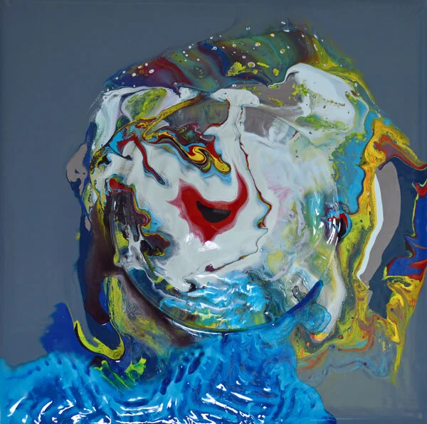 FARAWAY - £550  26x26cms  Mixed Medium on Panel - Available to view in gallery