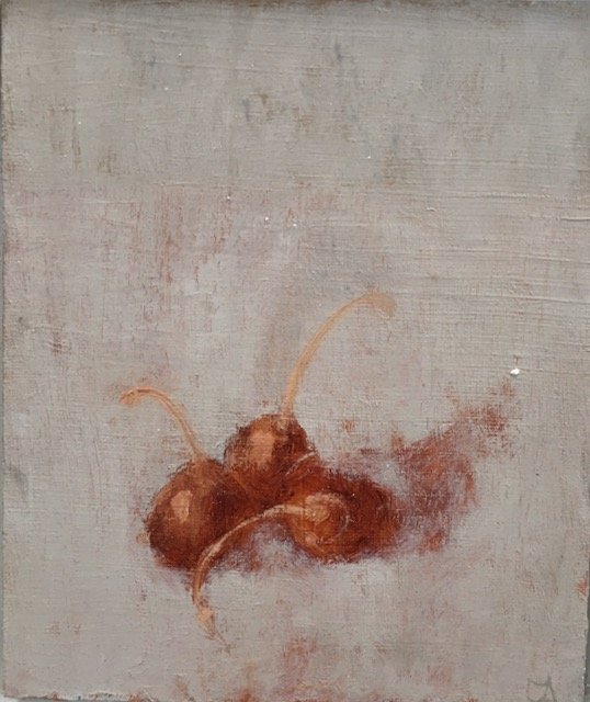 Cherries Oil on board 14x12cm - £495