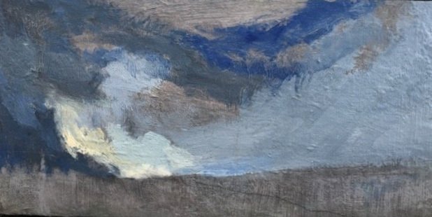 Forces oil on board Image size 40x20cm - £700