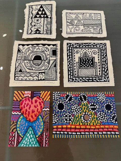 R.ULMAN COLLECTION OF 6 MINATURE WORKS ON PAPER
