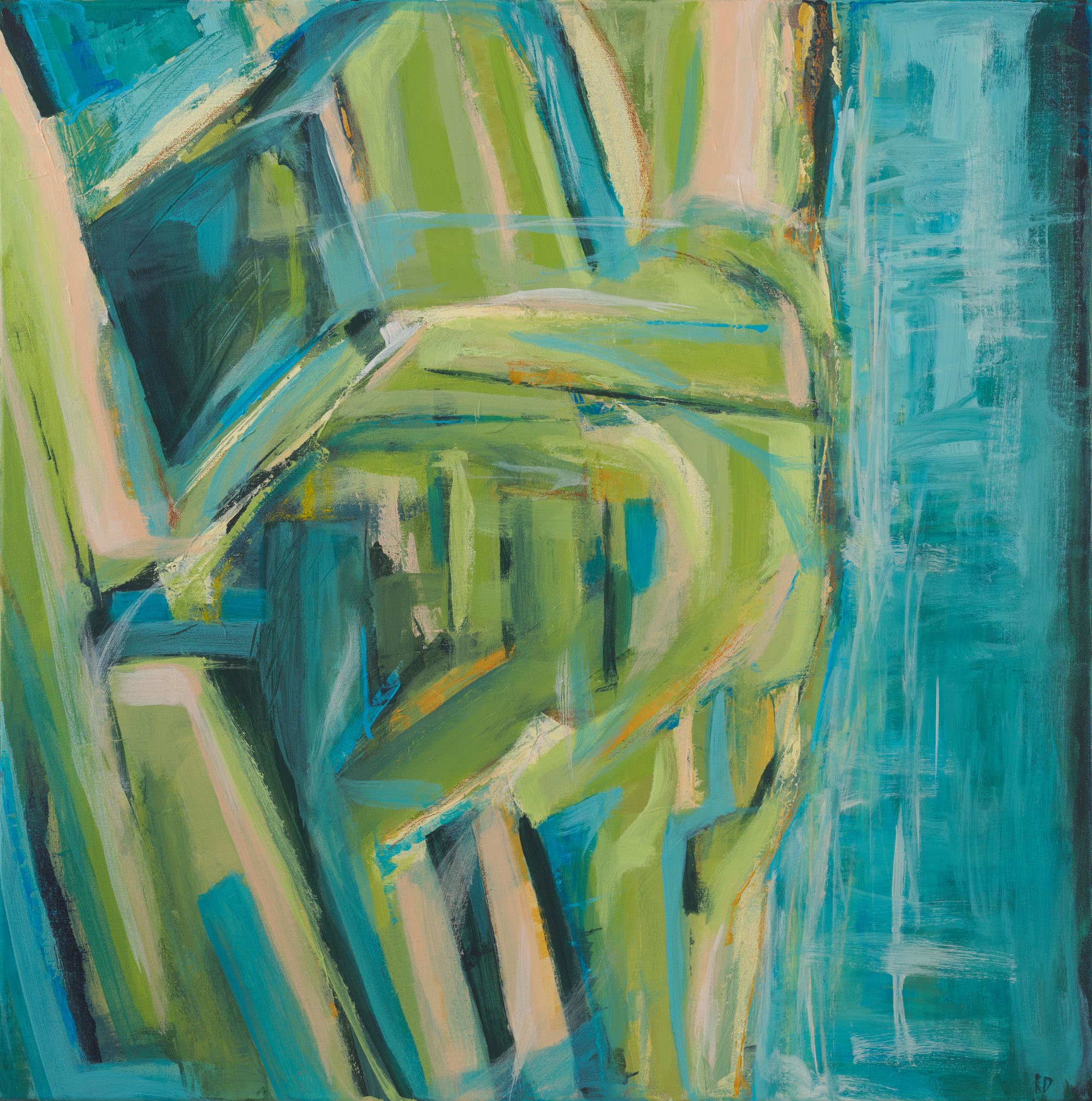 LILLIE AVENUE 80x80cm Acrylic & mixed media on canvas