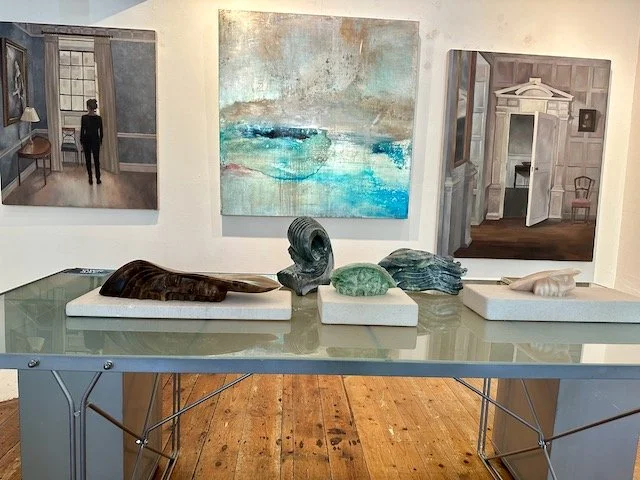 Gallery Image featuring Sasha Constable Sculpture, Alice Cescatti Paintings, Jenny Fay Paintings.