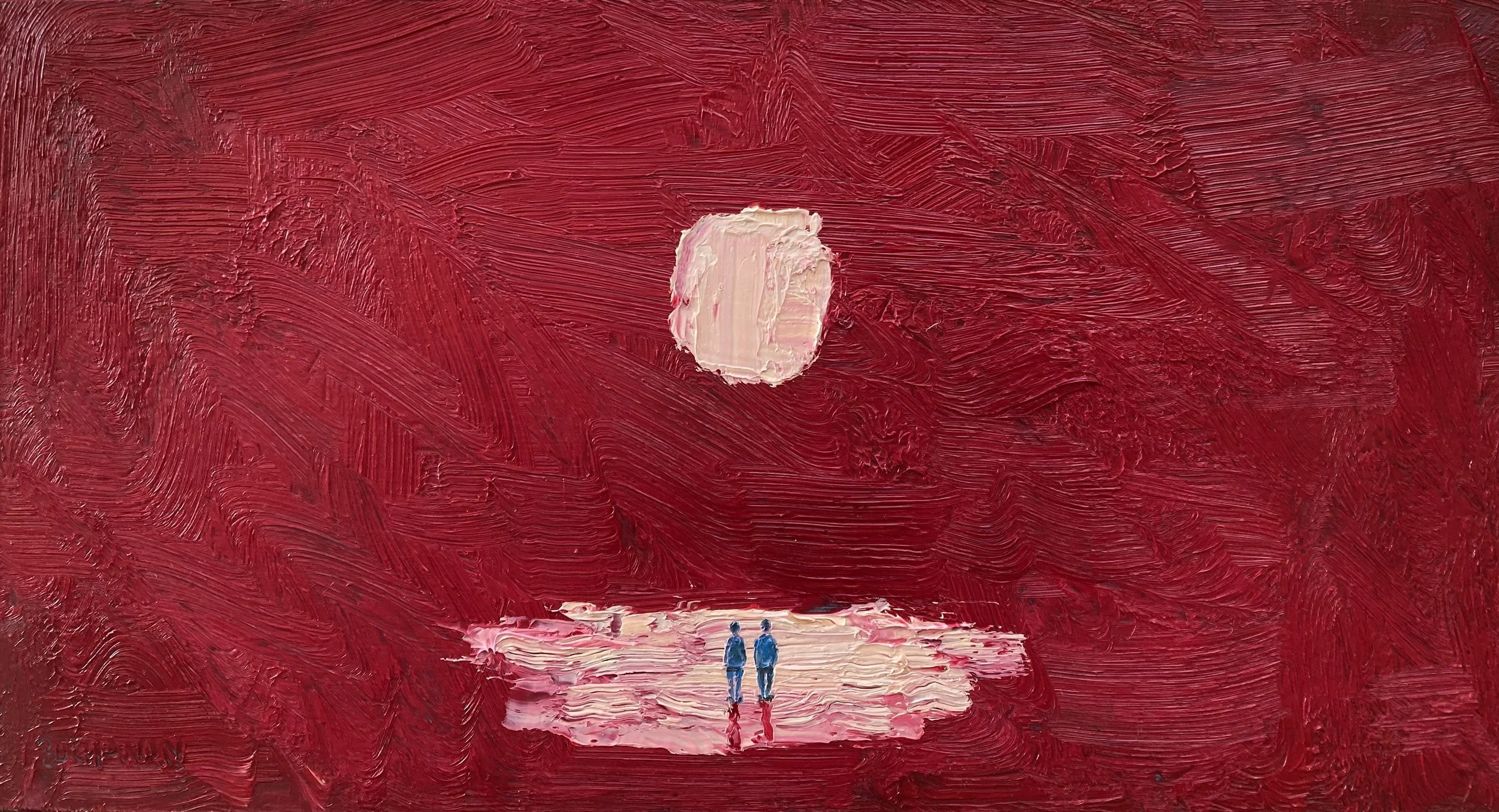 Under the Moon    Oil on Board  8x14inches  £995