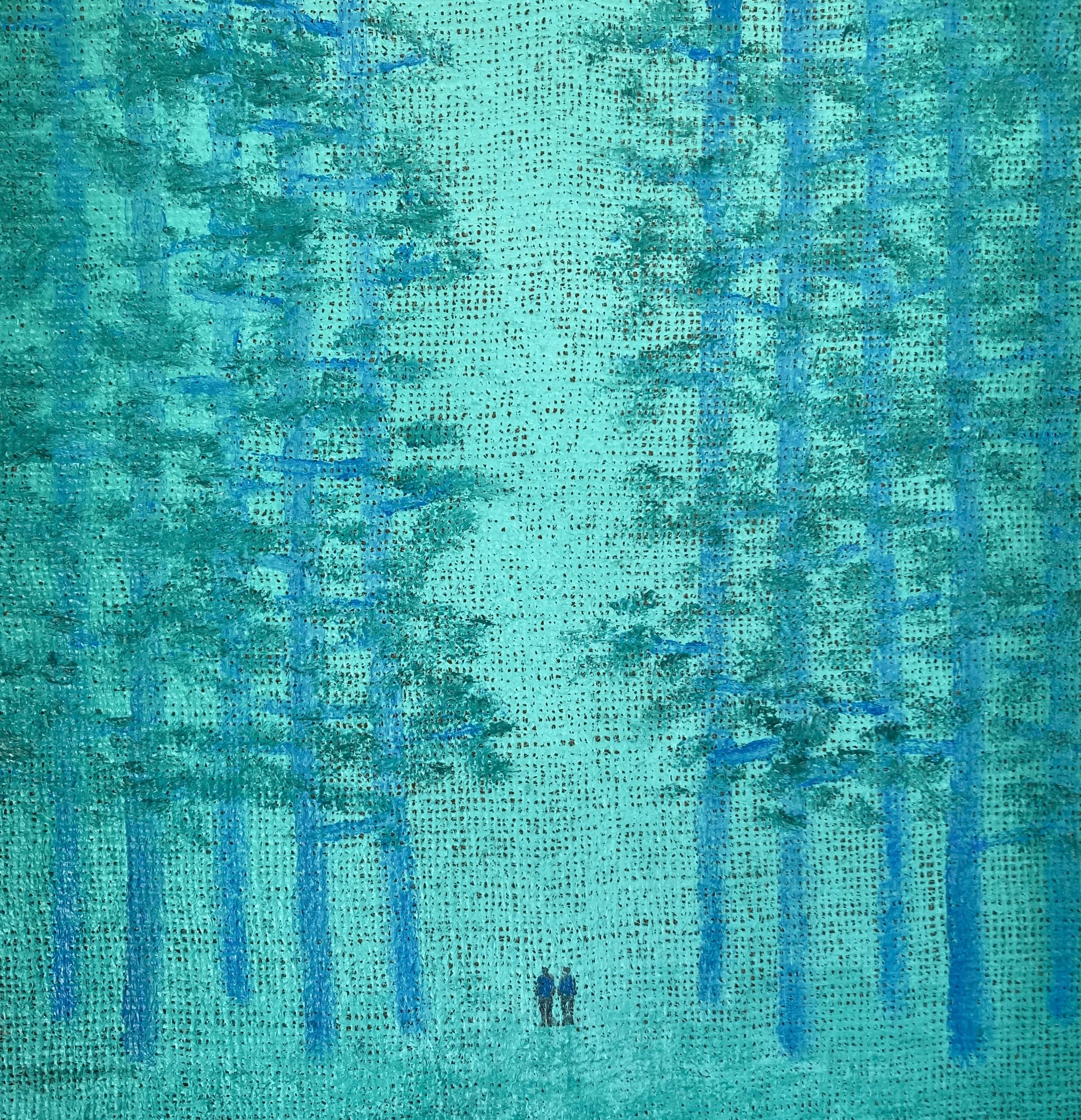 Wanderers  oil on hessian  16x14inches £1,050