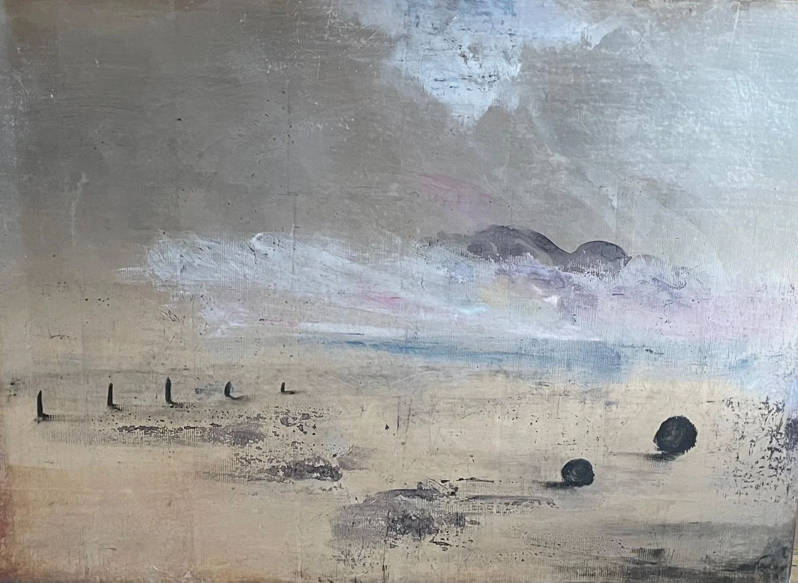 LATE SUMMER 1   £1800  Acid Etched  Water Gilded Silver Leaf  Wood Panel 43x60x6cm   