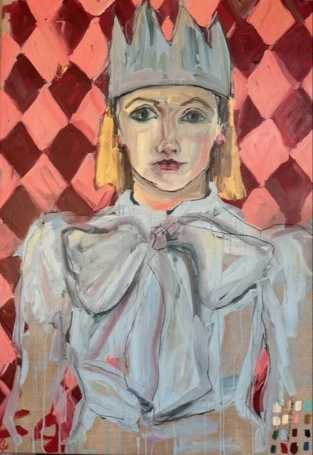 The Girl with the Blue Bow  Oil on Canvas   70x100cm  £1800  