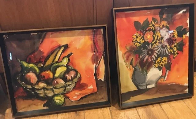 Fruit  in a Bowl & Flowers in a Vase   - Rosamond Brown