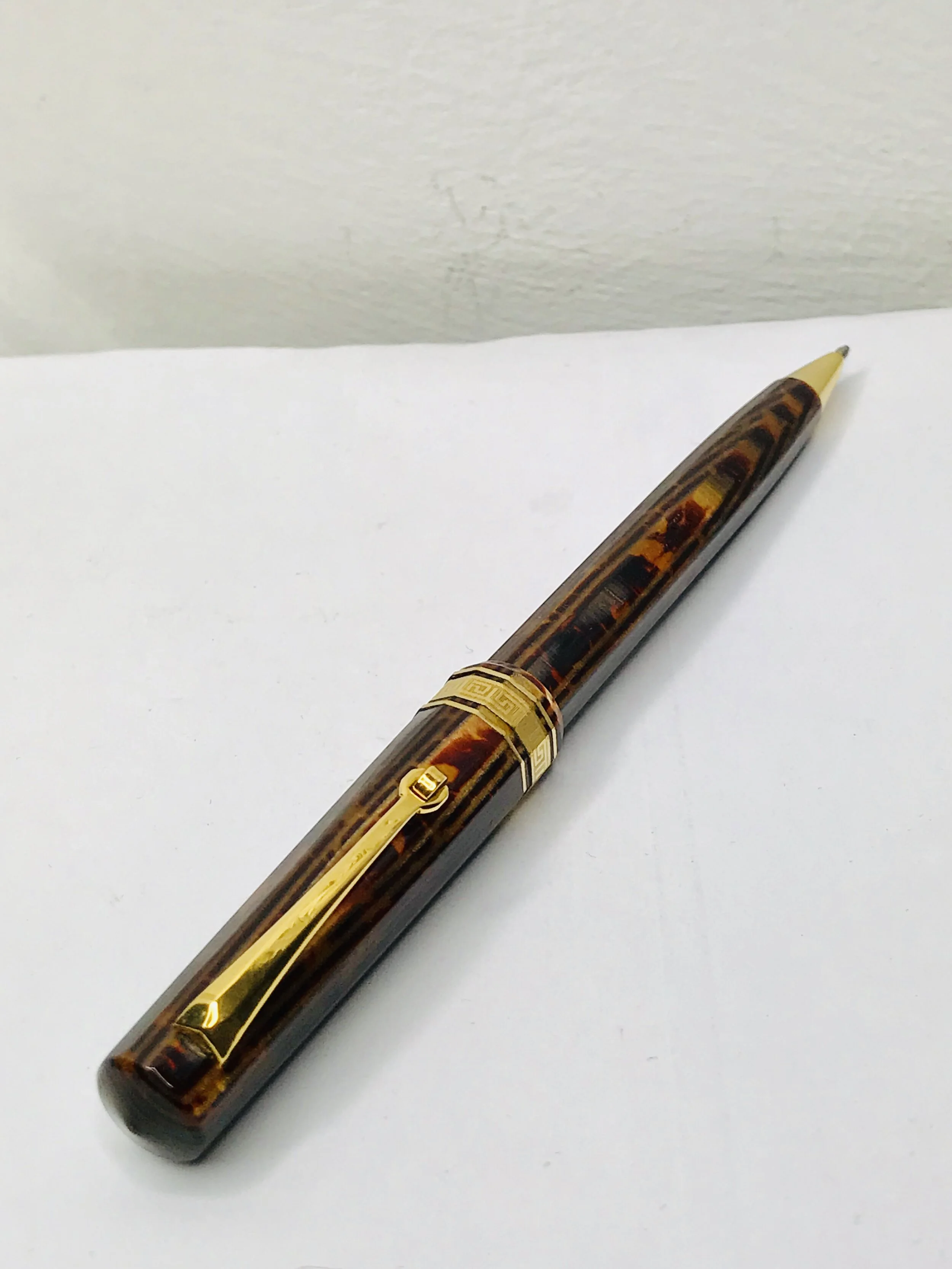 OMAS Old style Paragon Extra Arco Brown Ballpoint Pen Gold plated trimming