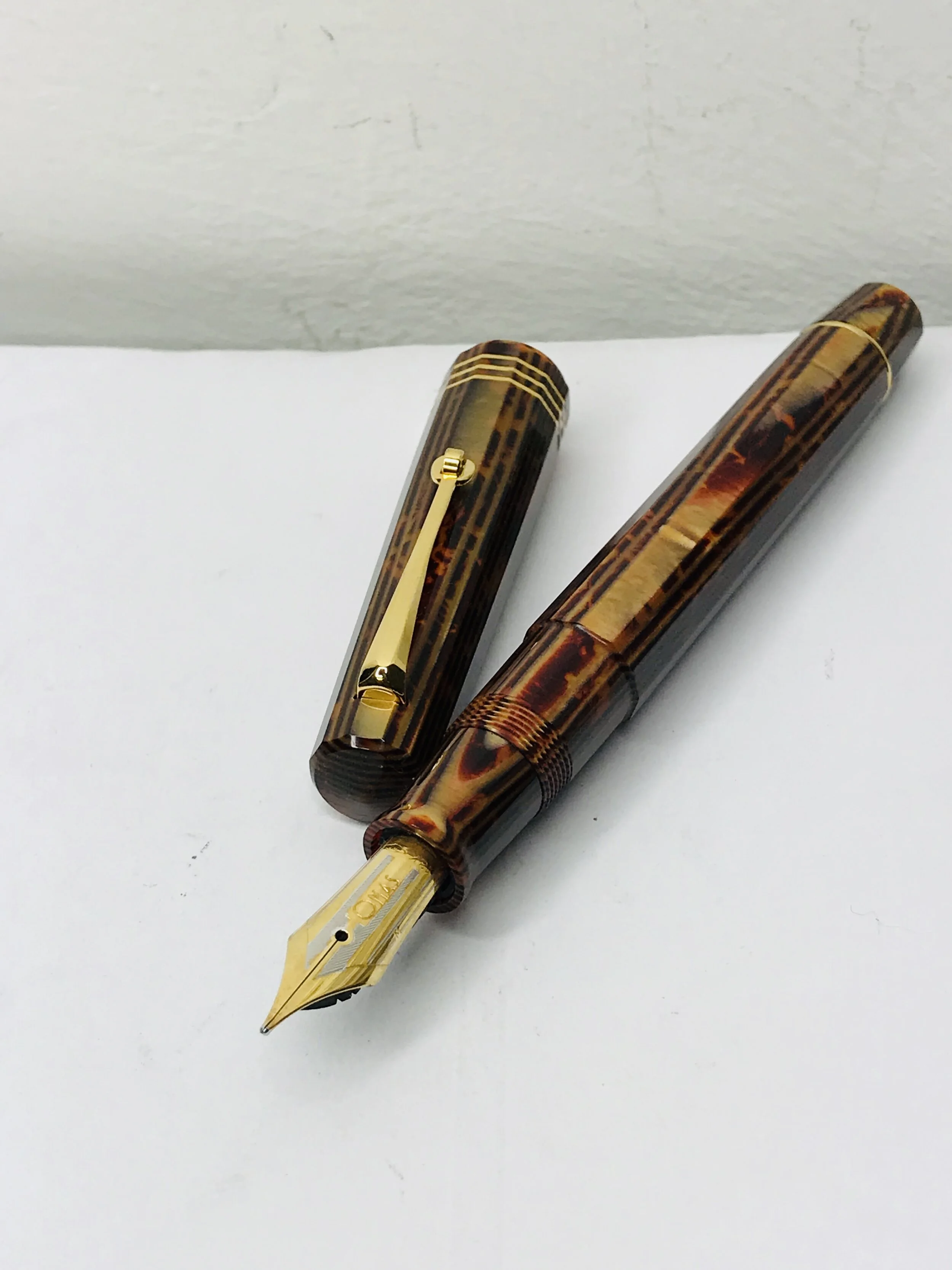 Omas Paragon Arco Bronze Celluloid Fountain Pen. Limited Edition Pen No 67-75