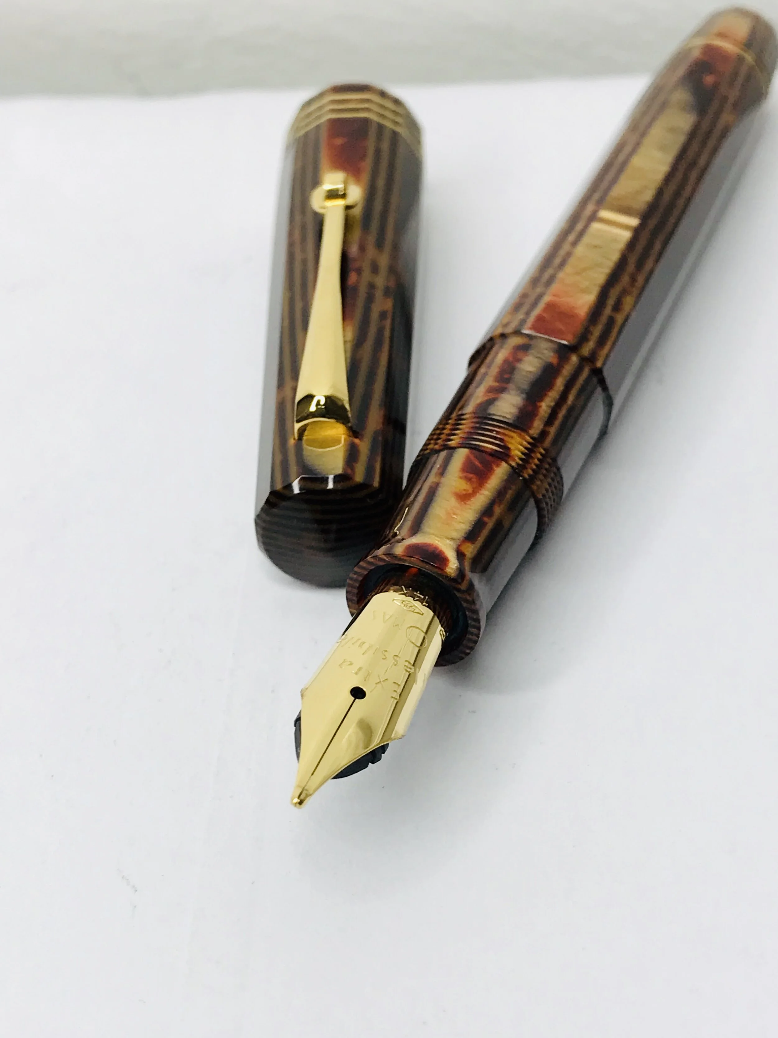 Omas Paragon Arco Bronze Celluloid Fountain Pen. Limited Edition Pen No 31-75