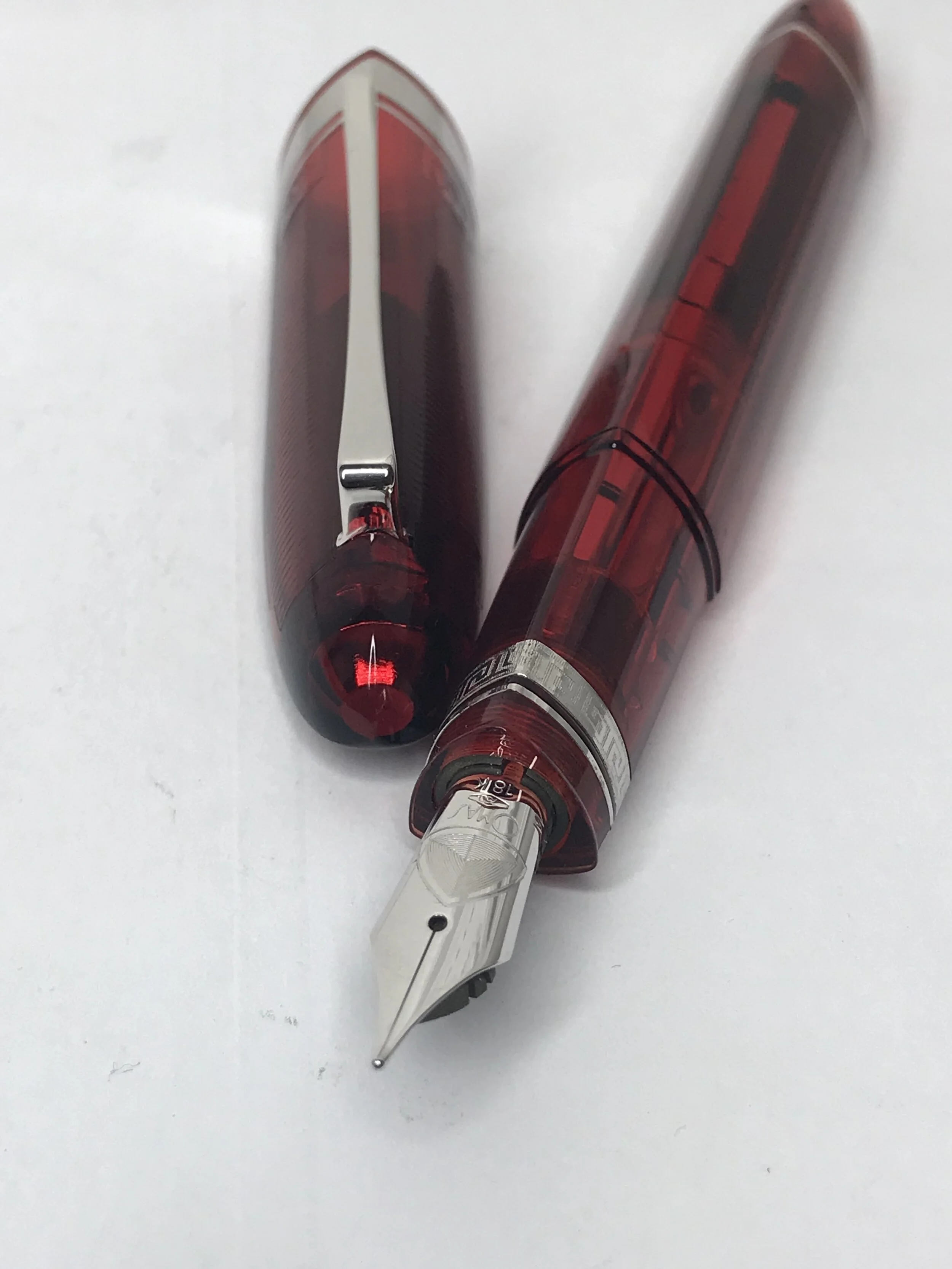 OMAS VINTAGE 360 LIMITED EDITION RED TRANSPARENT FOUNTAIN PEN