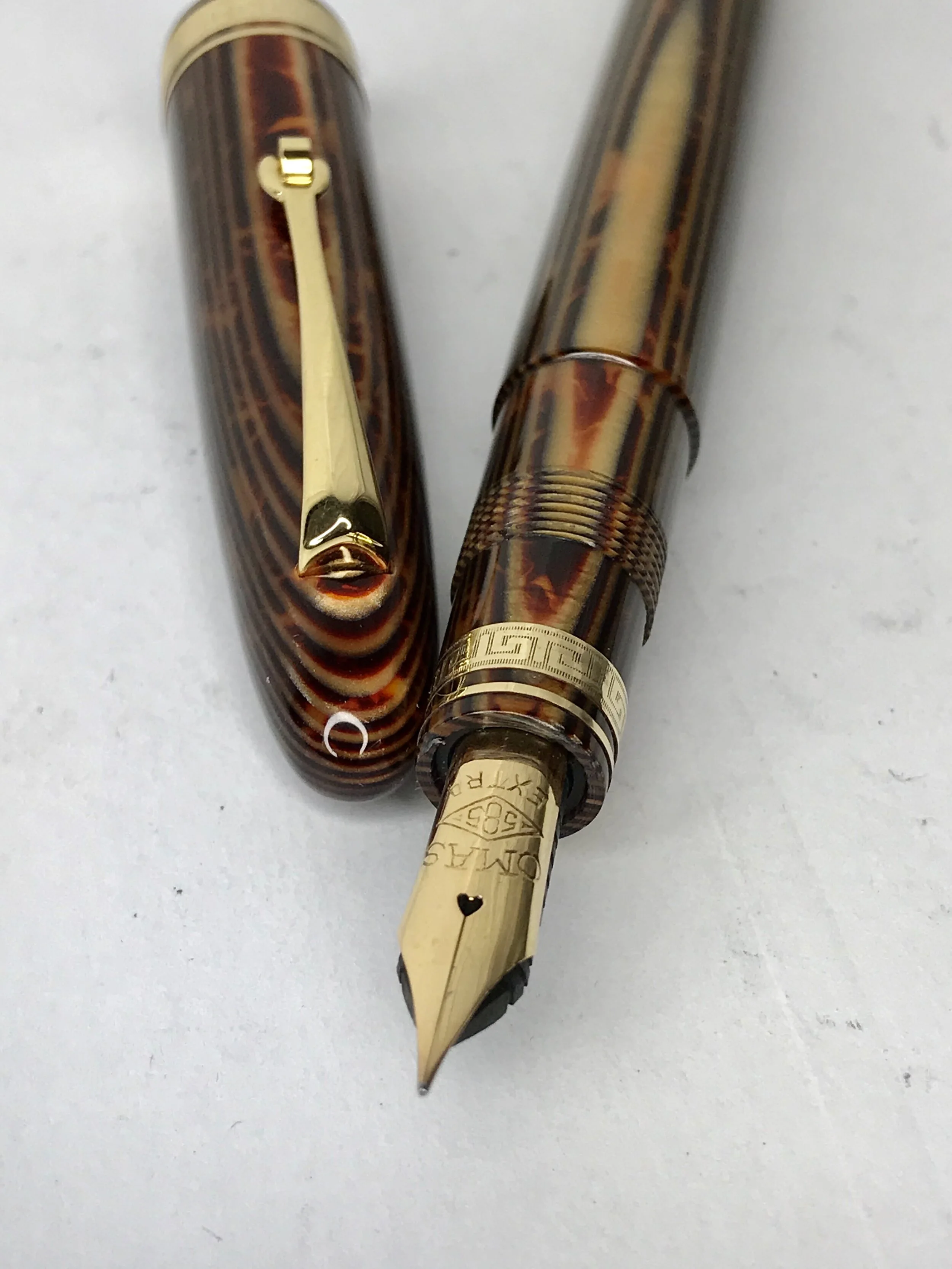 Omas Arco Bronze Ogiva Fountain Pen Vintage Semi Flex (EF-F) 14k Gold Nib