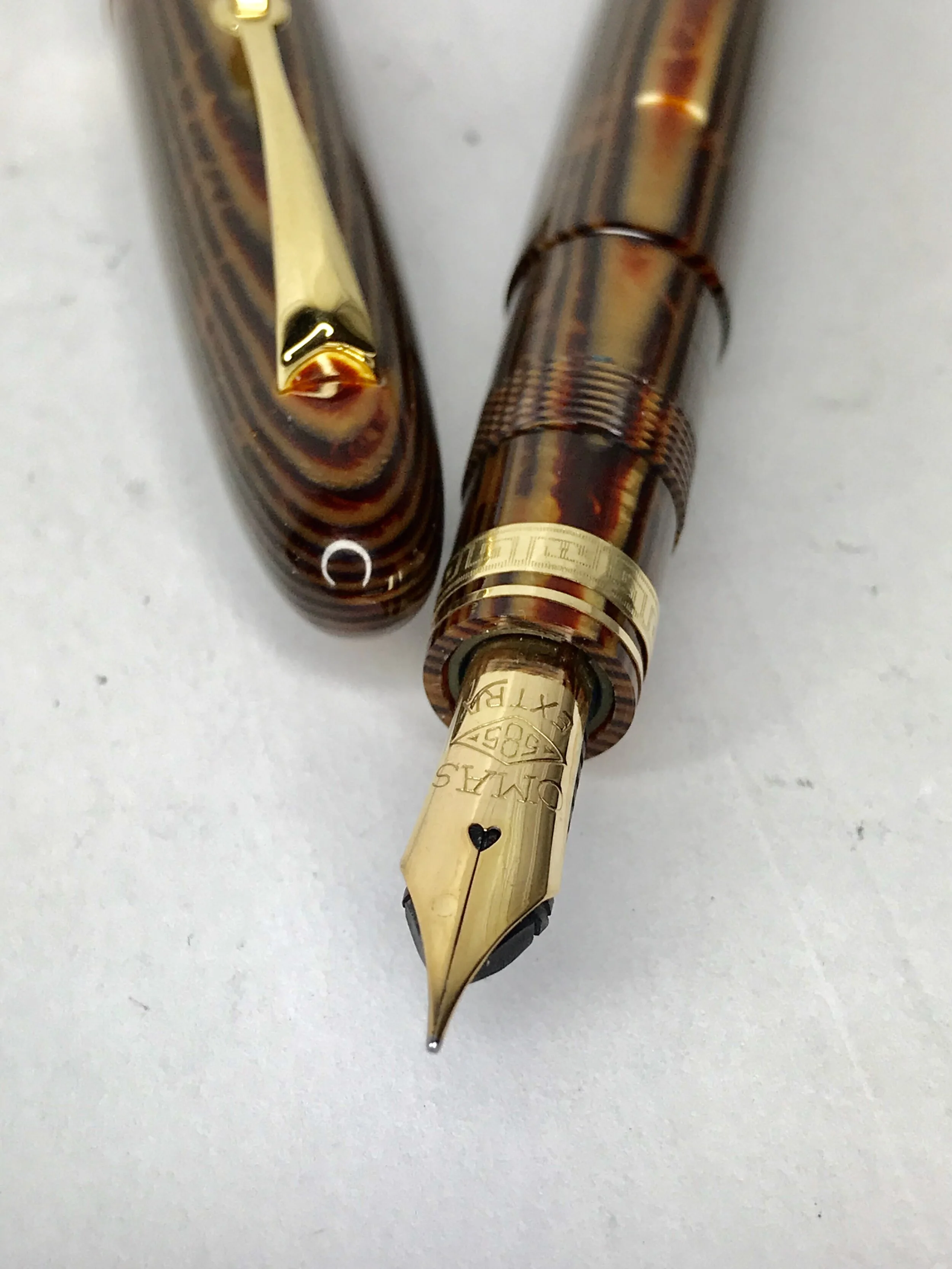 Omas Arco Bronze Ogiva Fountain Pen Vintage Flex (EF-F) 14k Gold Nib