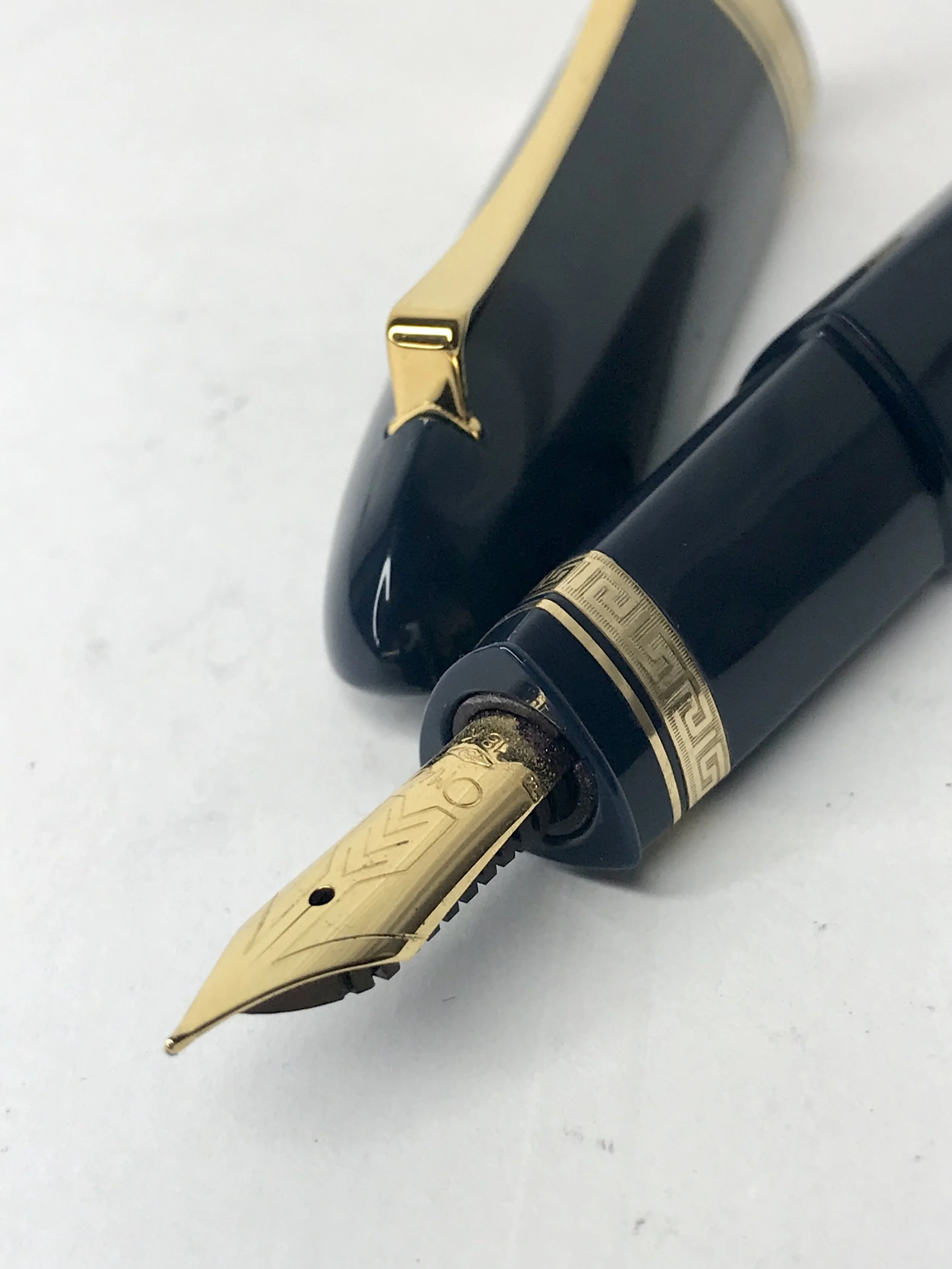 Omas Dark Blue Oversize 360 Fountain Pen.