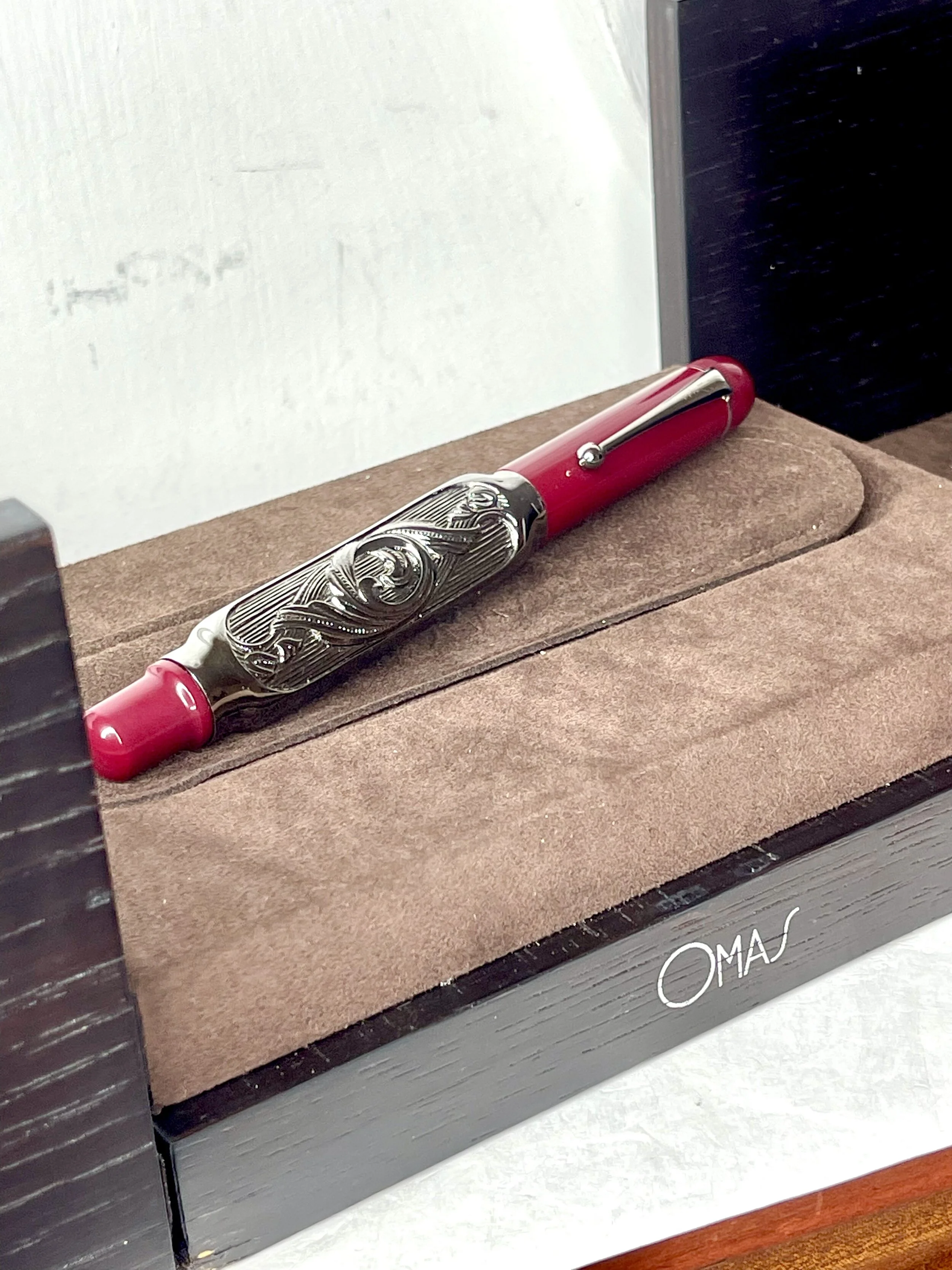 Omas Burgundy Sterling Silver Limited Edition Doctors Fountain Pen. (Prototype)