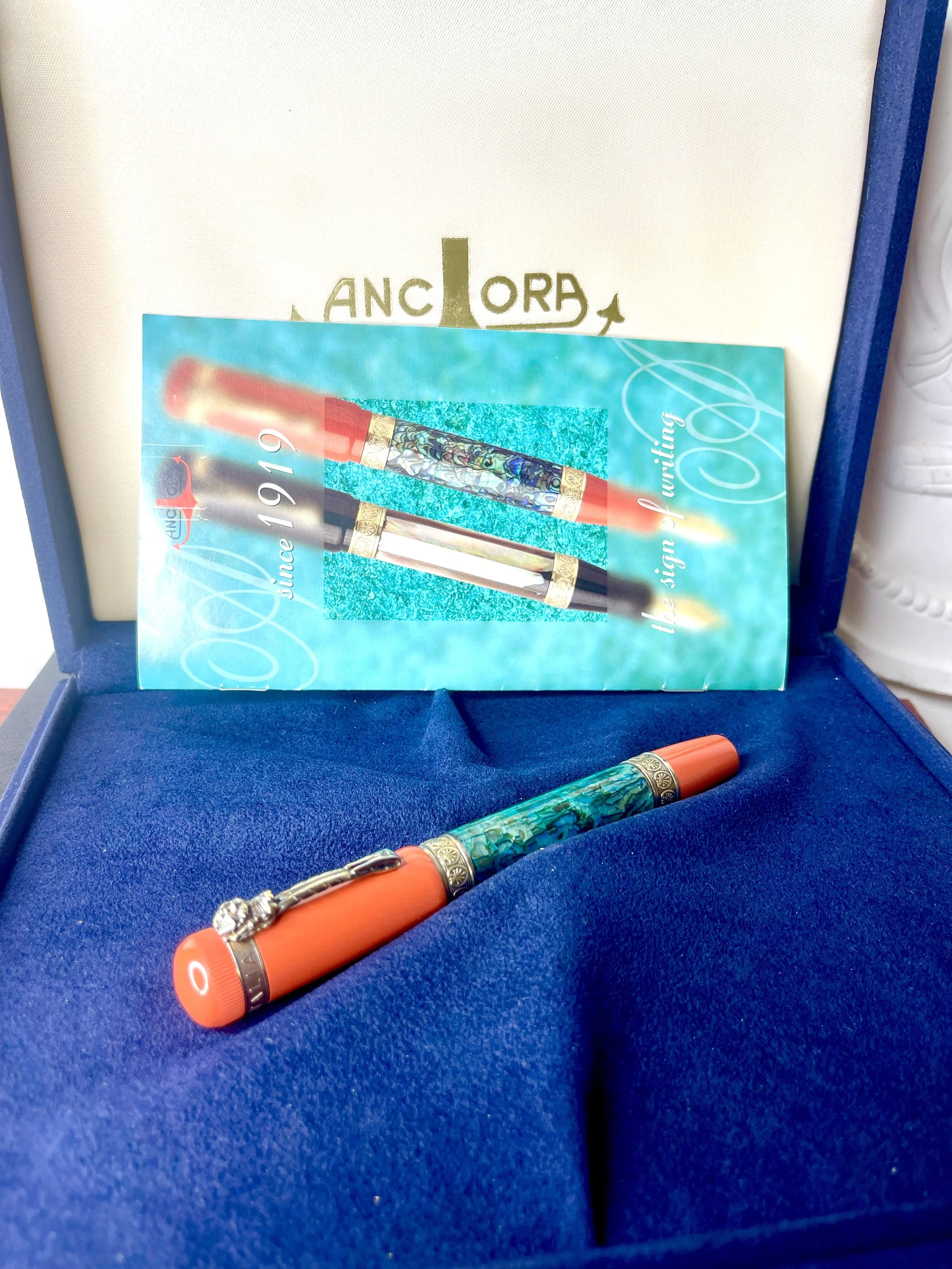 ANCORA PAUA MOTHER OF PEARL INLAID LIMITED EDITON FOUNTAIN PEN