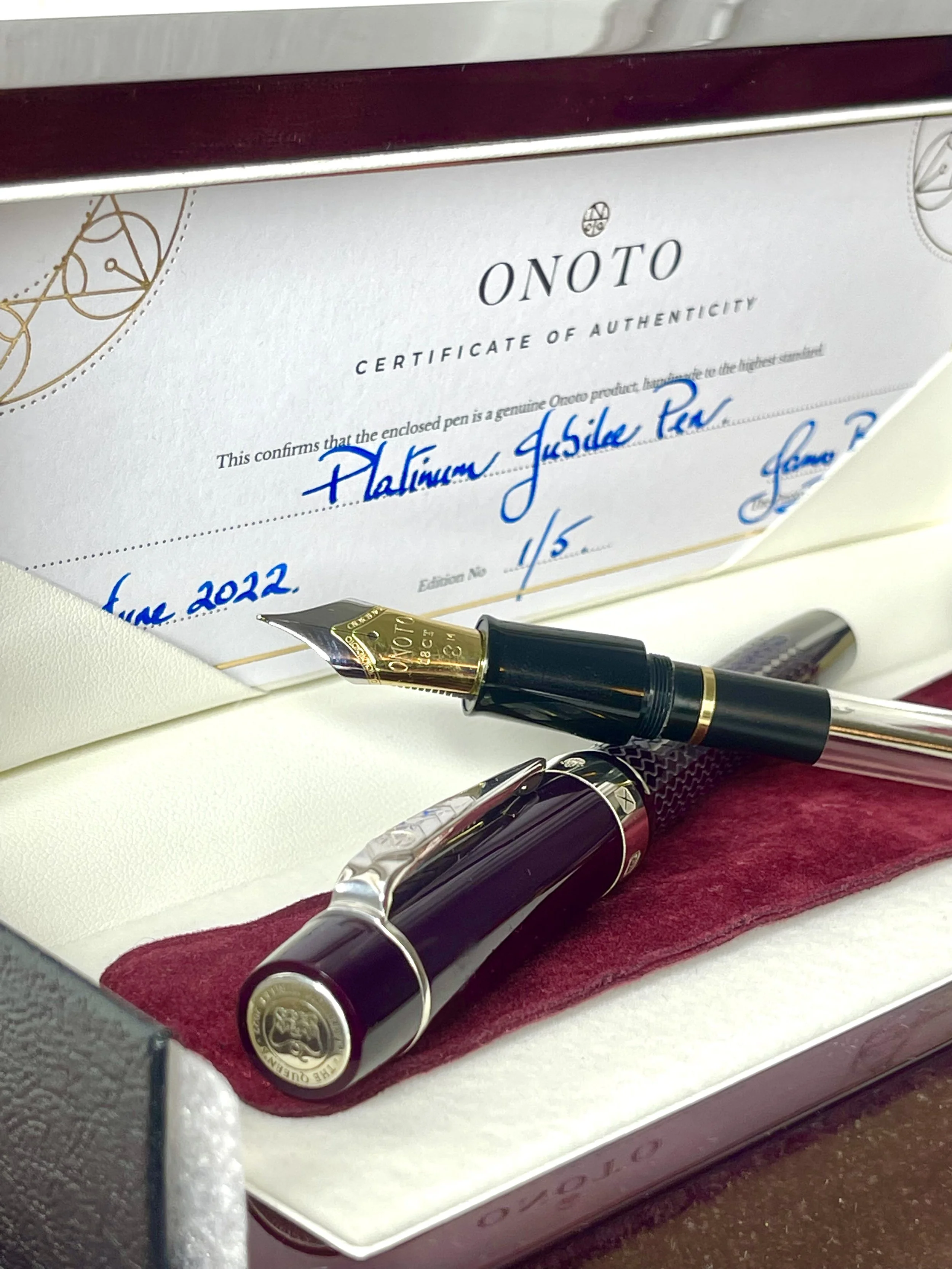 Onoto Platinum Jubilee Special Fountain Pen Limited to 5 Worldwide (1/5)