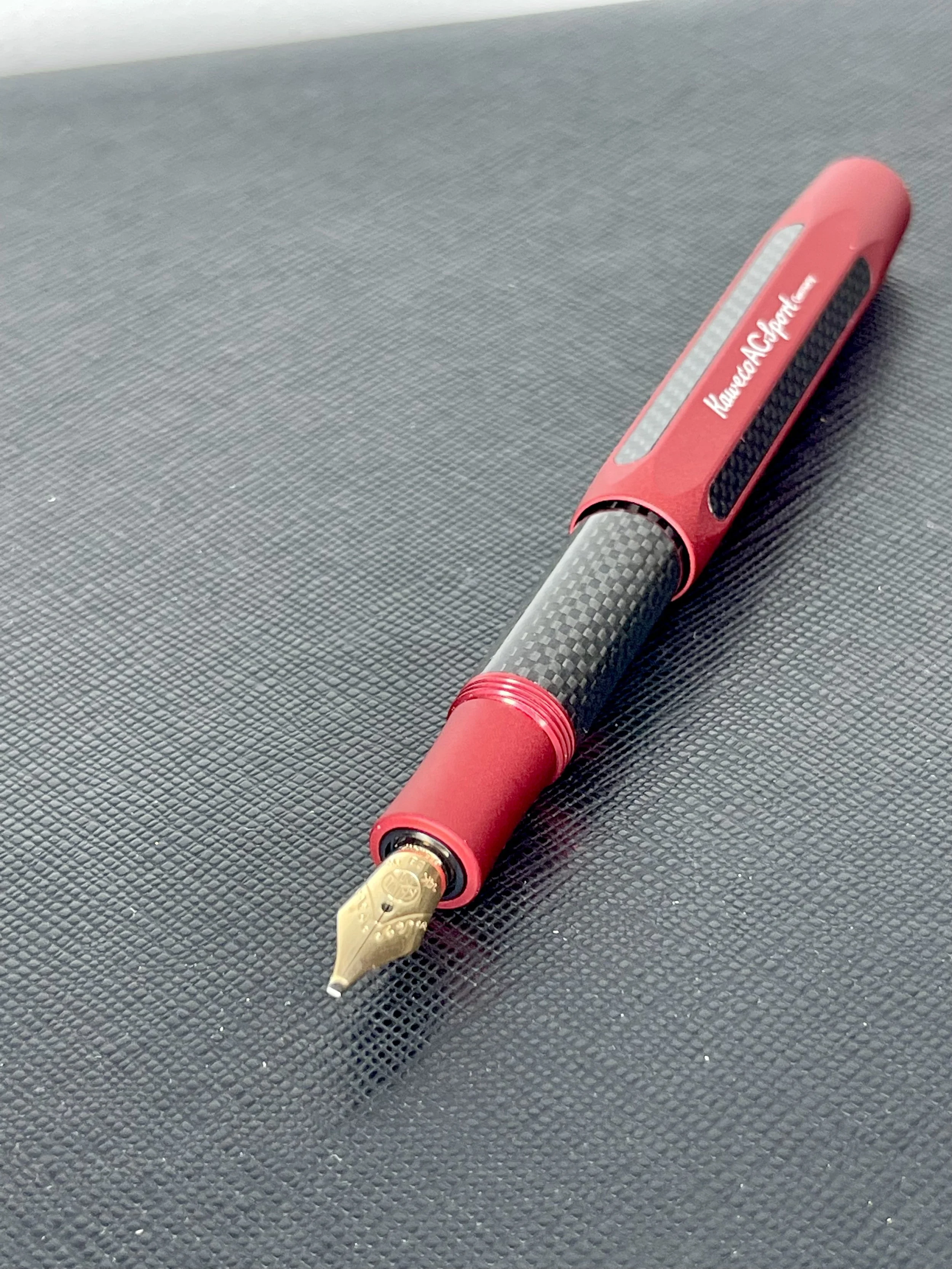 Kaweco AC Sport Fountain Pen Red. 14k Broad Plus Gold Nib