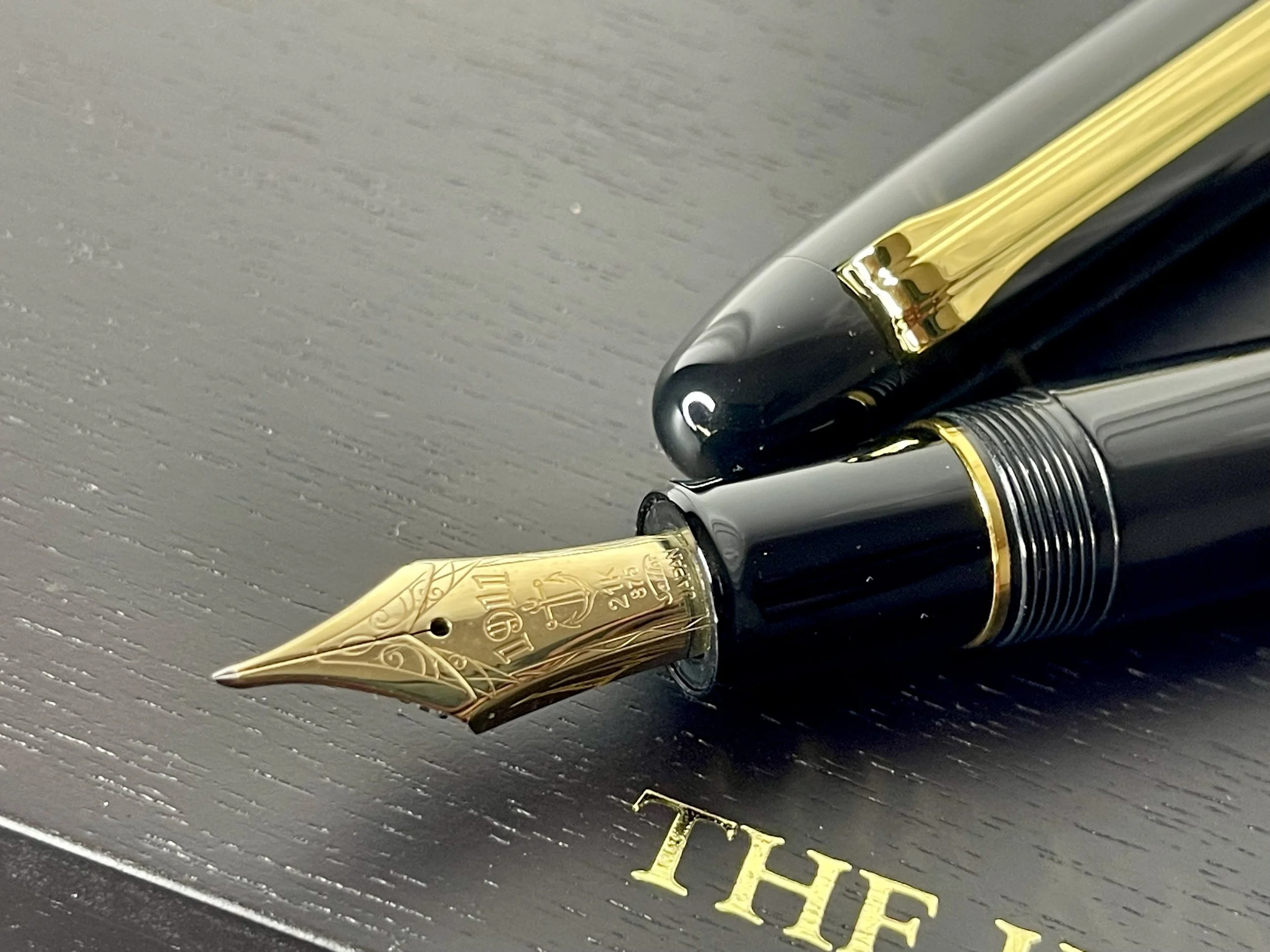 Rare Sailor Nagahara Crosspoint Nib on a KOP Black Ebonite Fountain Pen