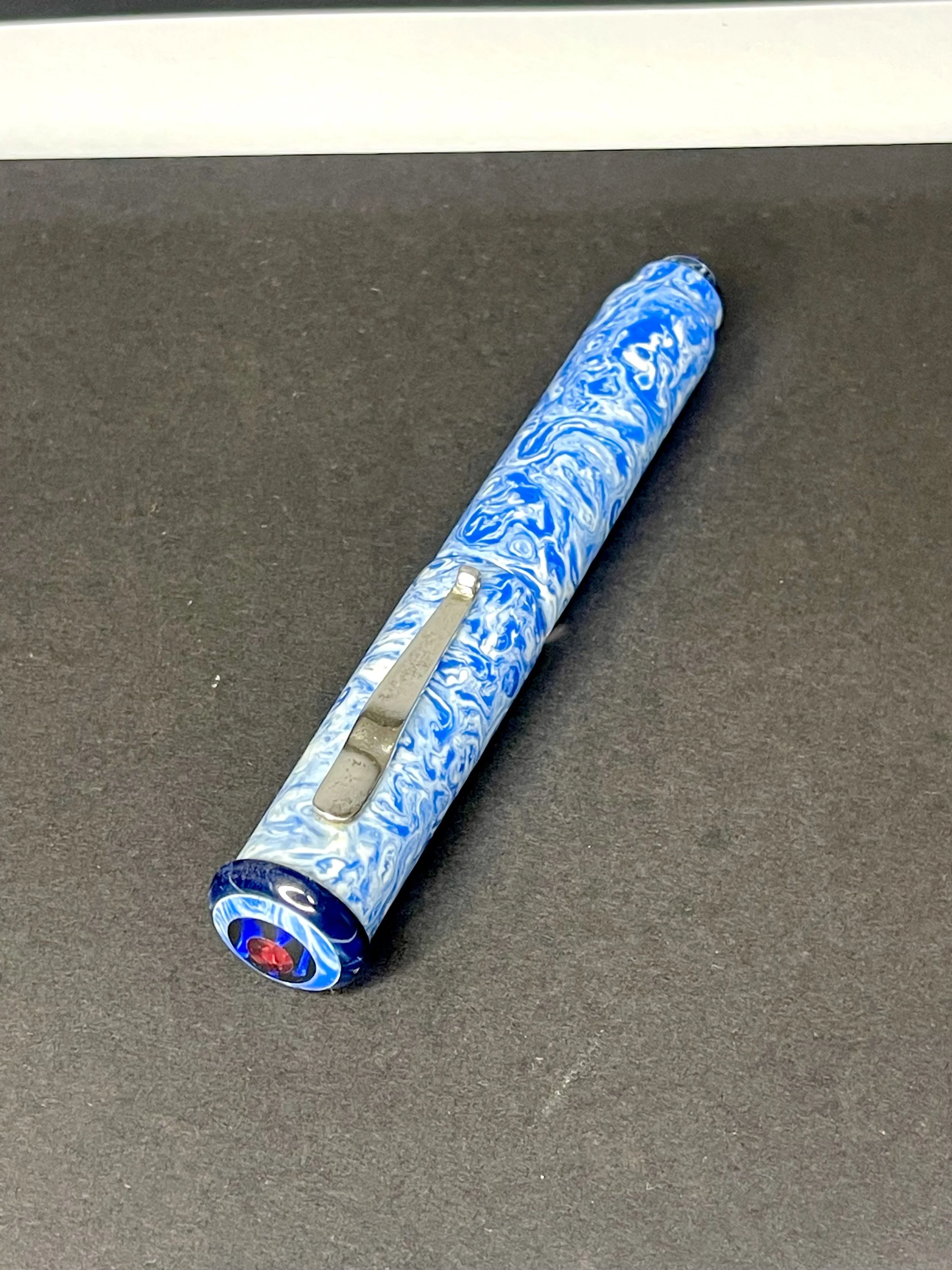 Joe Cali Blue Boy in Vintage Italian Celluloid Fountain Pen (One of a kind)