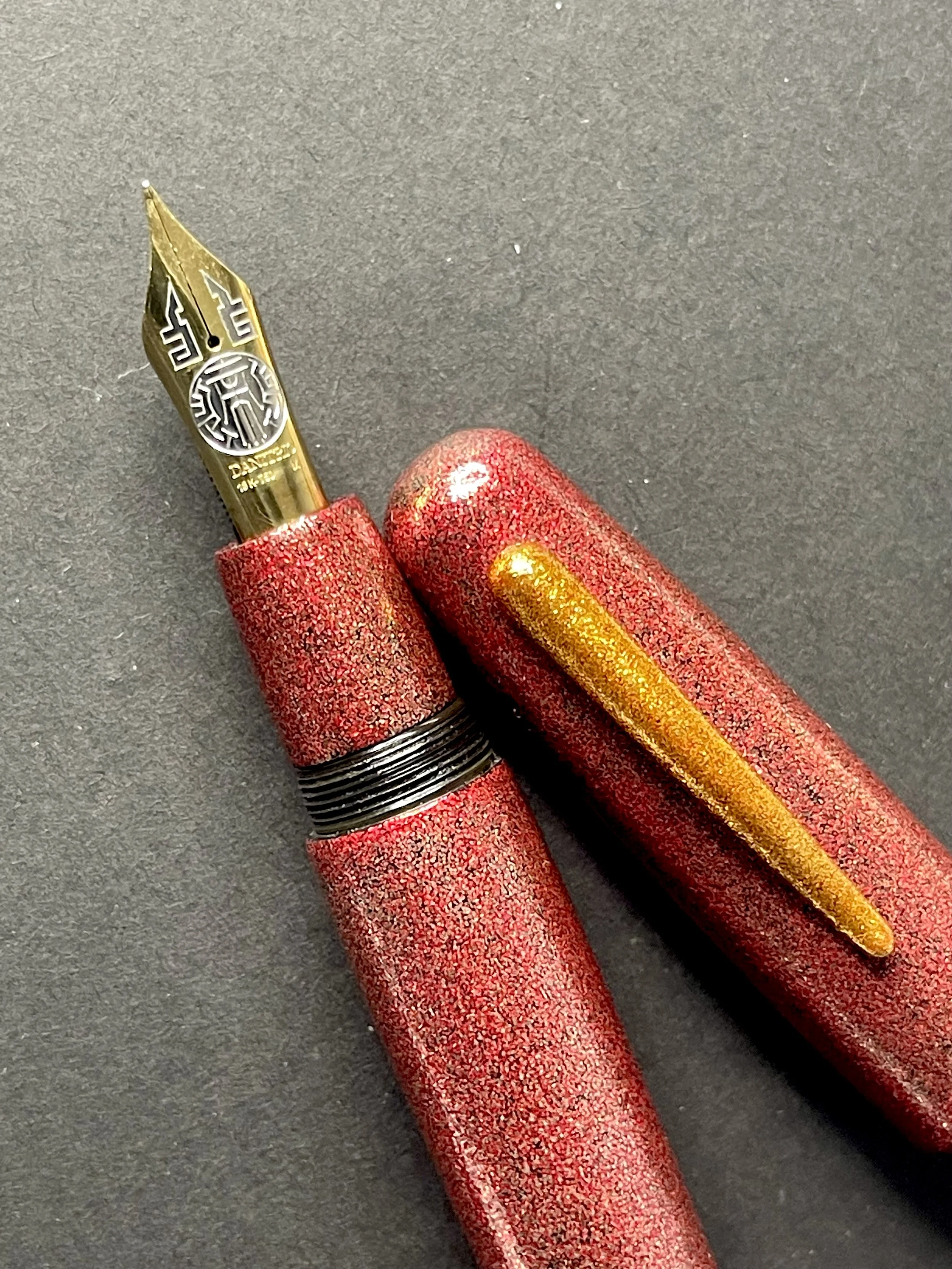 Danitrio Ishimeji in Red on Mikado Fountain Pen