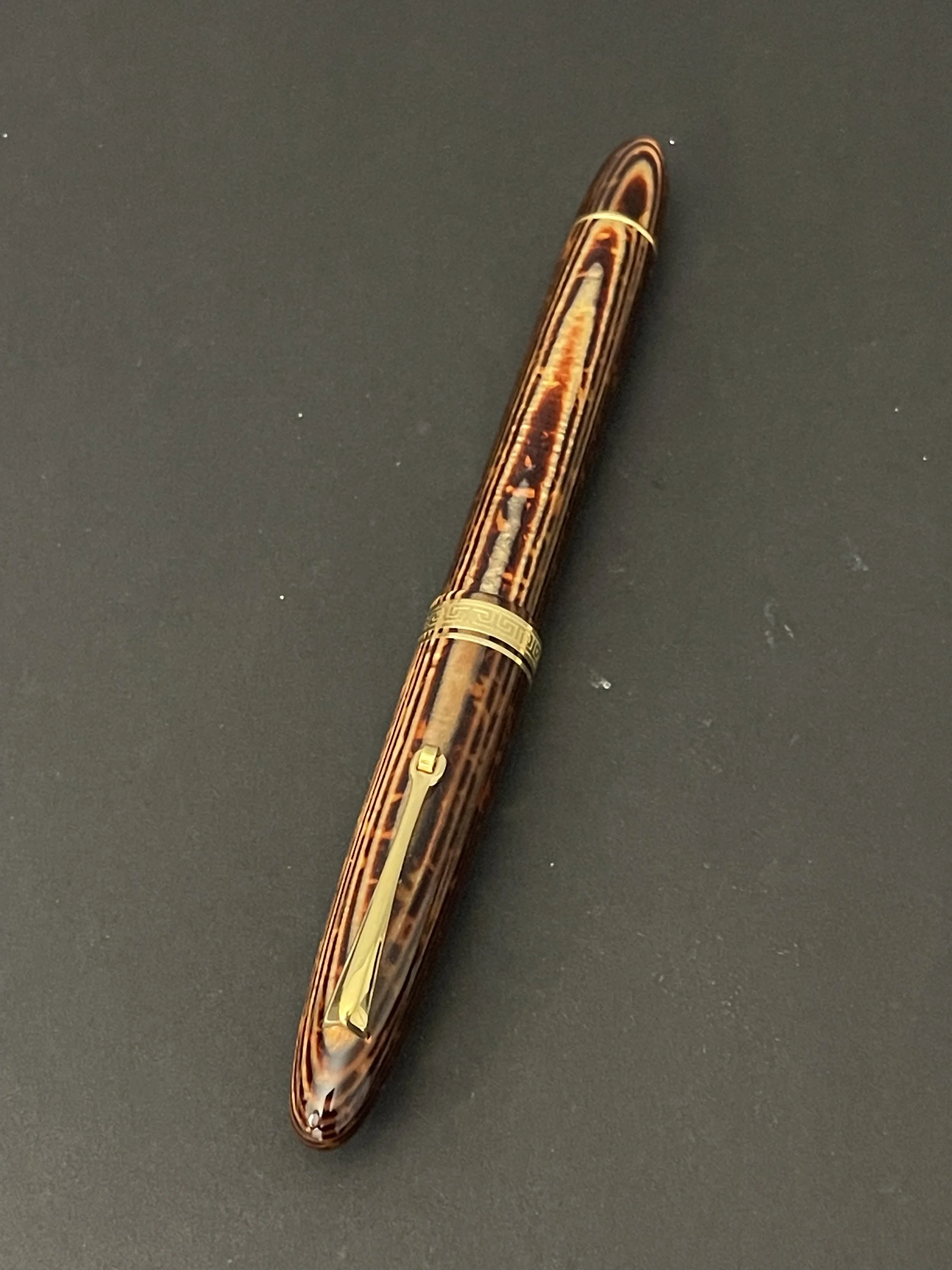 OMAS LIMITED EDITION OGIVA ARCO BROWN BRONZE CELLULOID FOUNTAIN PEN 18K FLEX. ITALY