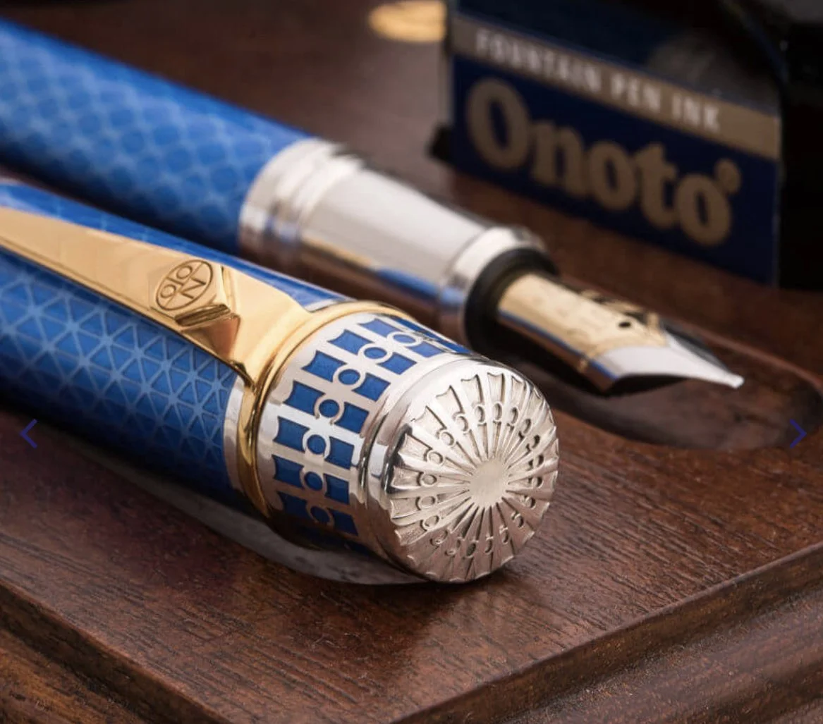 Onoto The British Museum Fountain Pen Great Court Silver Limited Edition.
