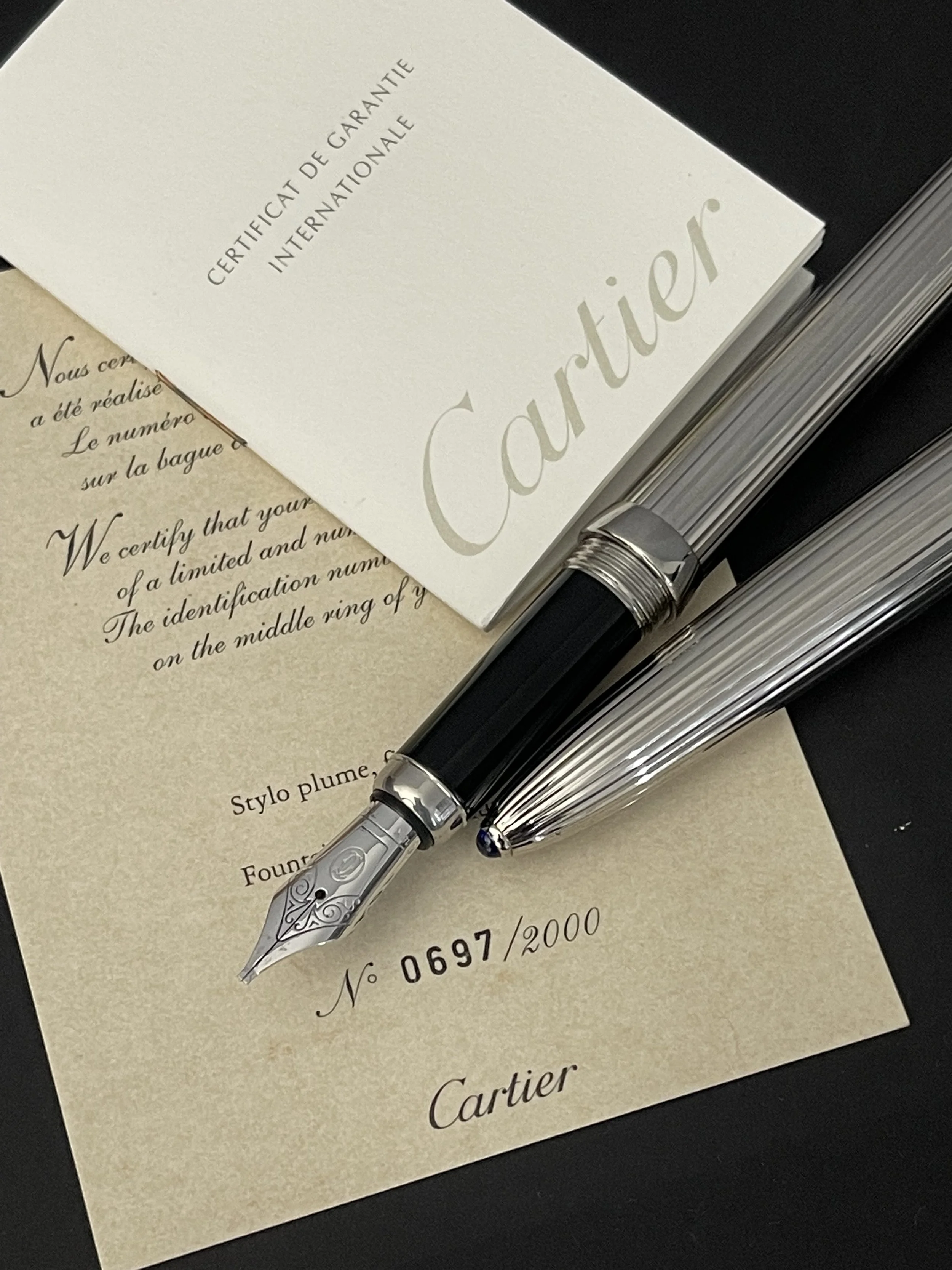 Louis Cartier Platinum Finish Limited Edition Fountain Pen.