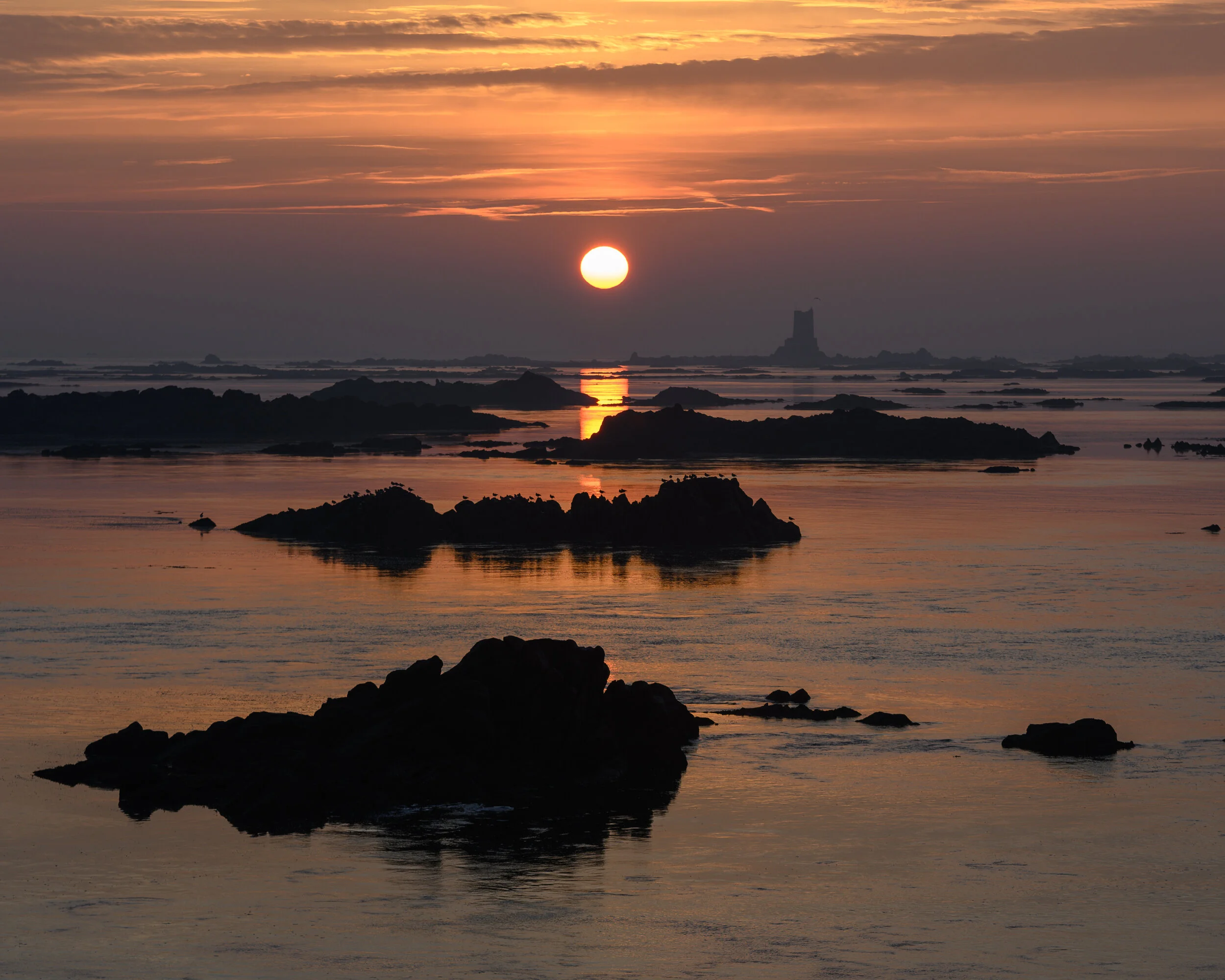 Sun rising  over Seymour Tower at dawn