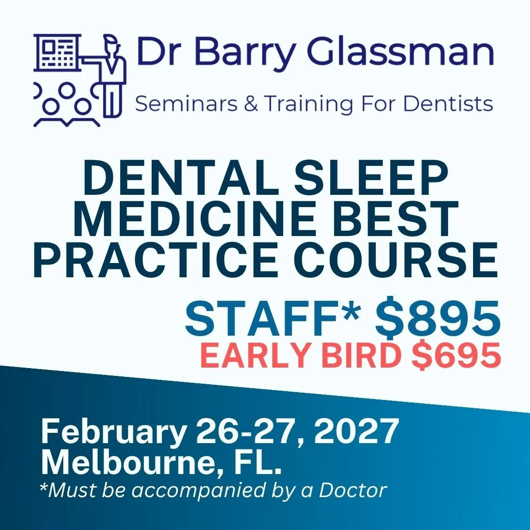 STAFF PLACE - DENTAL SLEEP MEDICINE BEST PRACTICE COURSE-  February 26-27, 2027 , Melbourne, FL.