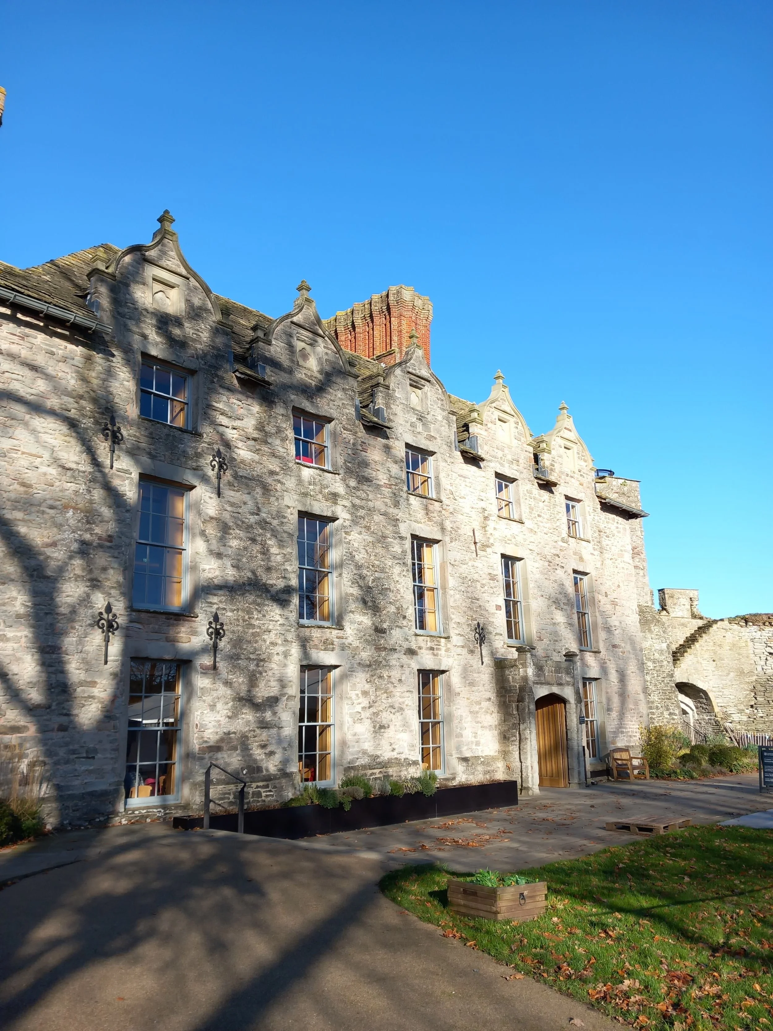 Hay Castle Hay-on-Wye with blue sky taken by Helen Jane Campbell