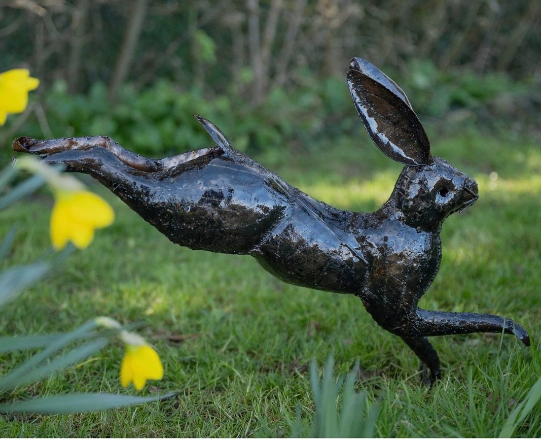 Restock Alert! 

Our beautifully handcrafted recycled metal Hare Sculptures are back in stock! Choose between our Boxing hares or leaping and bounding Hares. Made with love and skill in Zimbabwe, each unique piece captures the energy and grace of a b