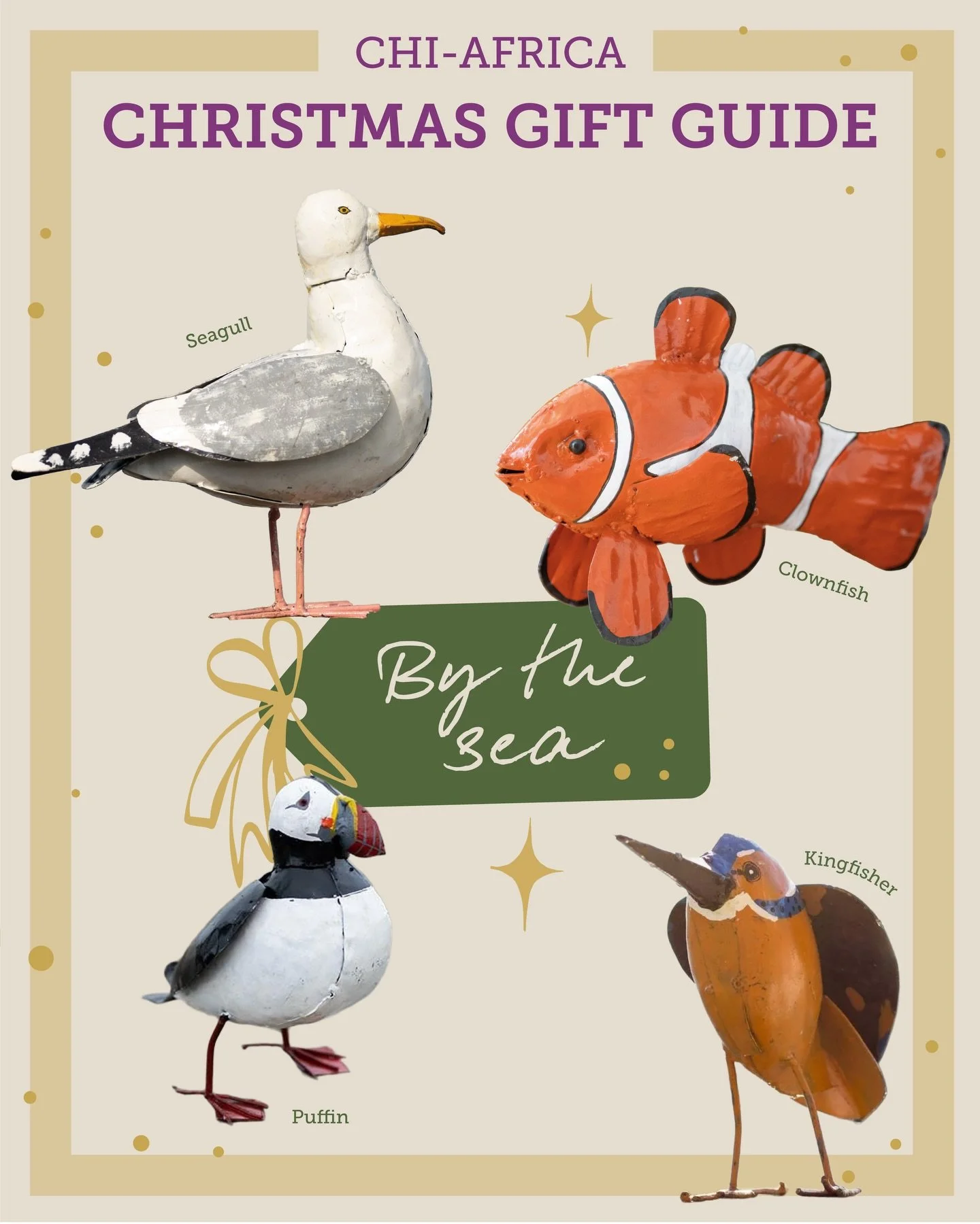 Chi-Africa Christmas Gift Guide: By the Sea
Inspired by coastal life and seaside wildlife, our By the Sea edit brings together the vibrant Clownfish, striking Kingfisher, characterful Puffin, and classic Seagull &mdash; each handcrafted in Zimbabwe f