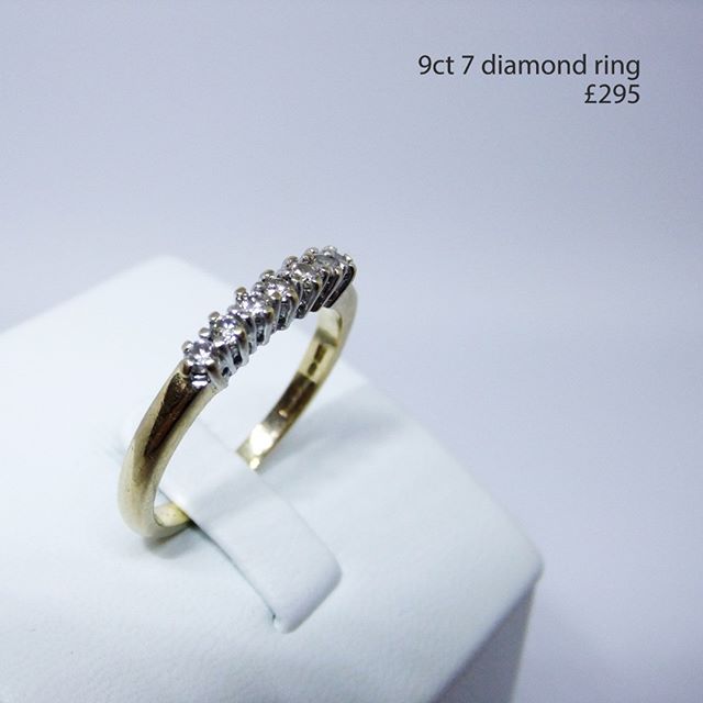 9ct gold, 7 diamond ring,&pound;295 #diamonds #norwichlanes #gold #benjaminjosephjewellers