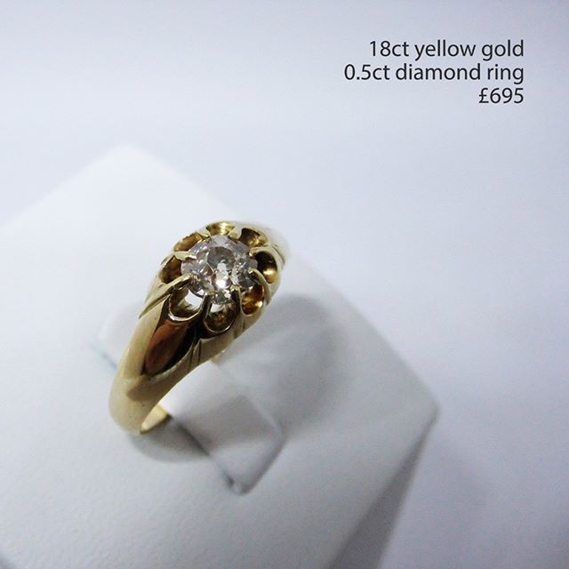 18ct gold, 0.5ct diamond ring, &pound;695 #diamonds #gold #norwichlanes #benjaminjosephjewellers